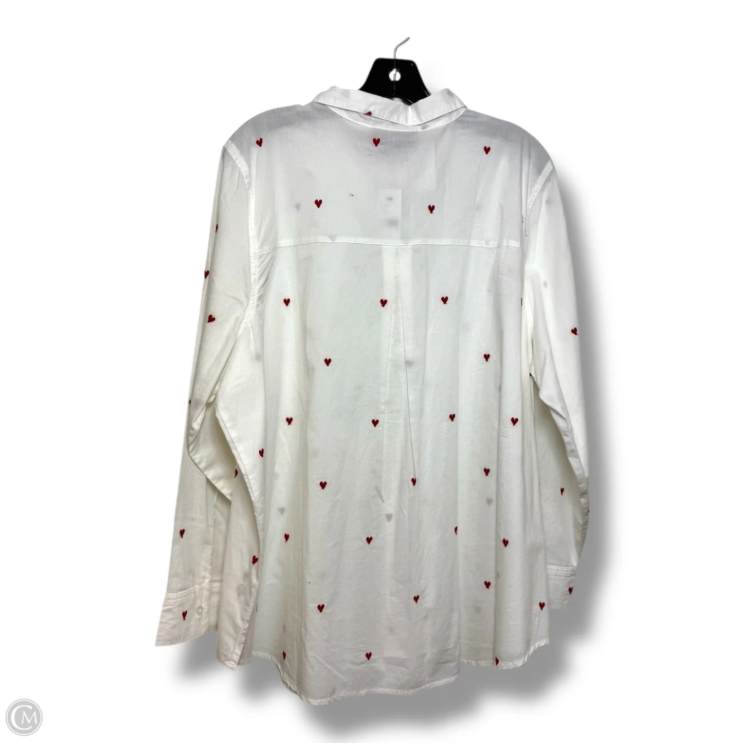 Blouse Long Sleeve By Lane Bryant In White, Size: 1x