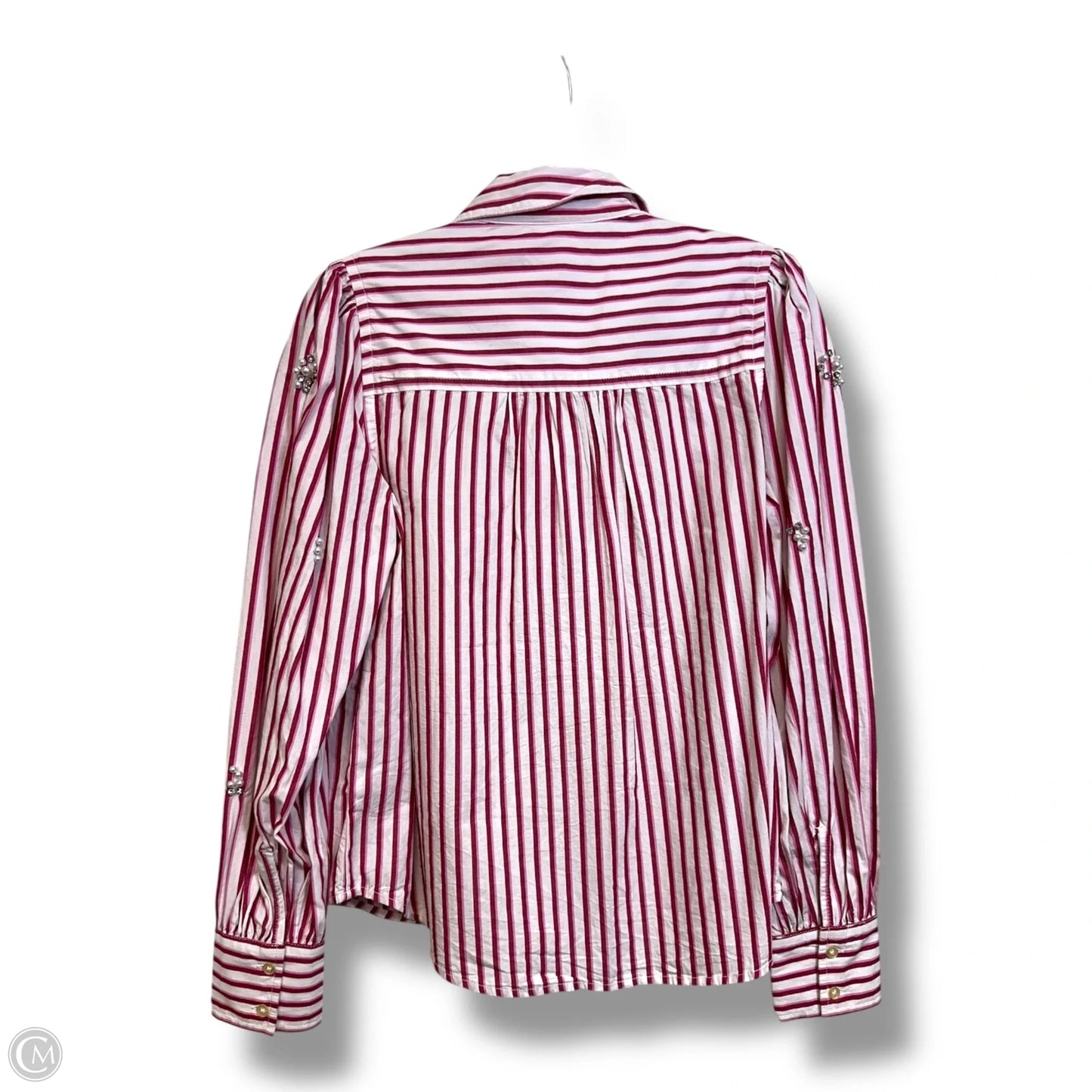 Blouse Long Sleeve By Cmf In Striped Pattern, Size: Xs