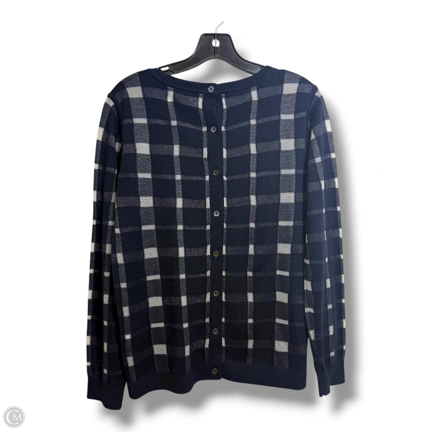 Top Long Sleeve By Banana Republic In Checkered Pattern, Size: M