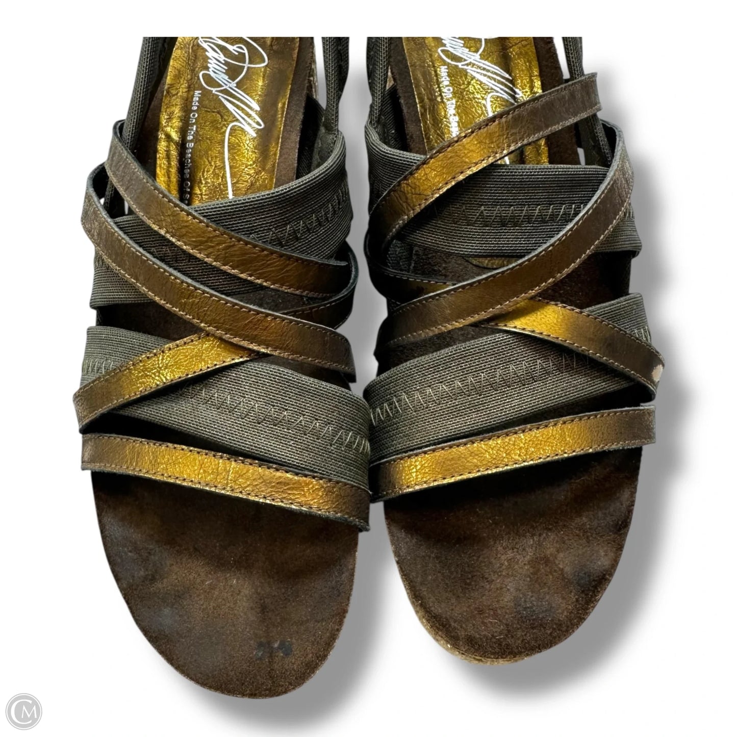 Sandals Heels Block By Donald J Pliner In Bronze, Size: 8
