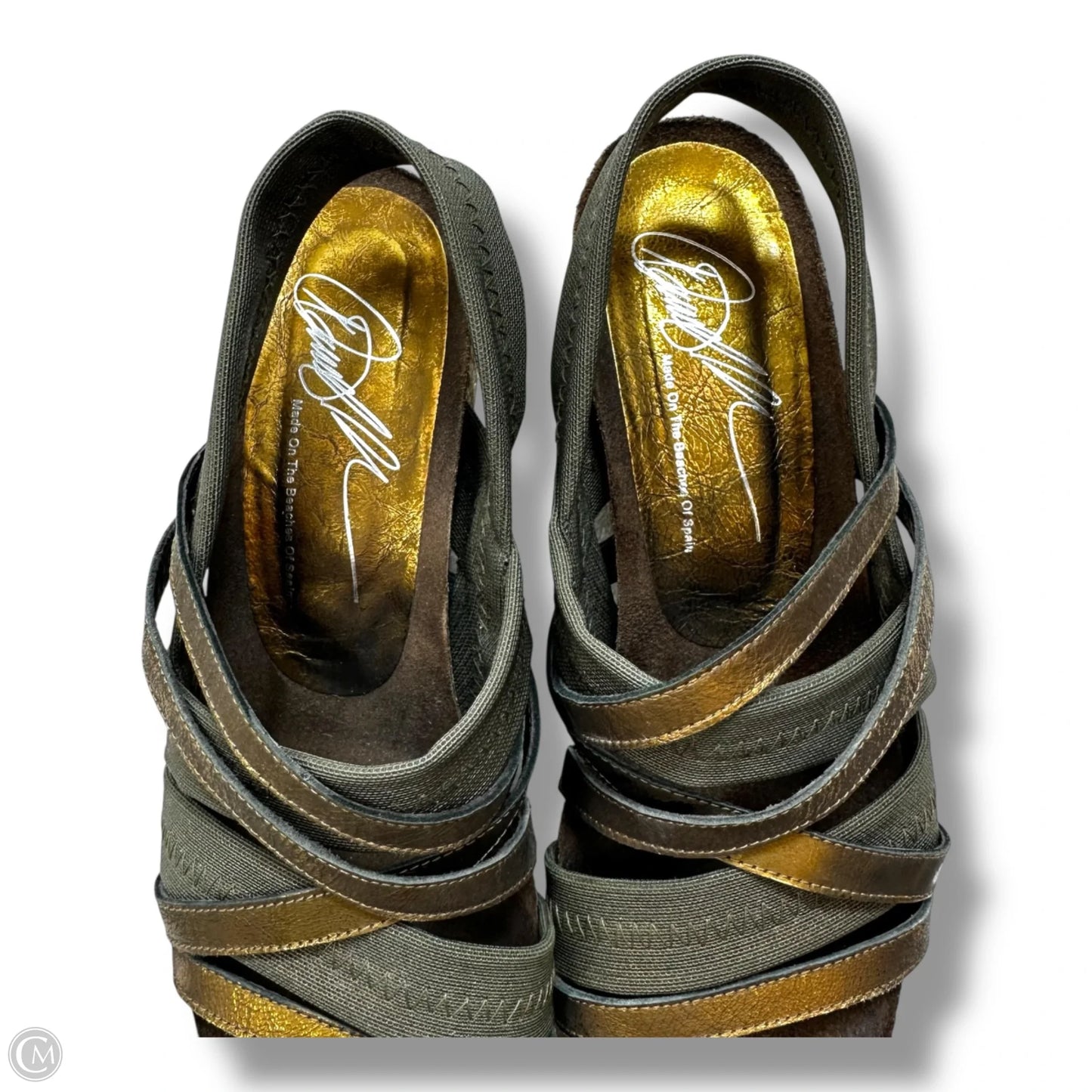 Sandals Heels Block By Donald J Pliner In Bronze, Size: 8