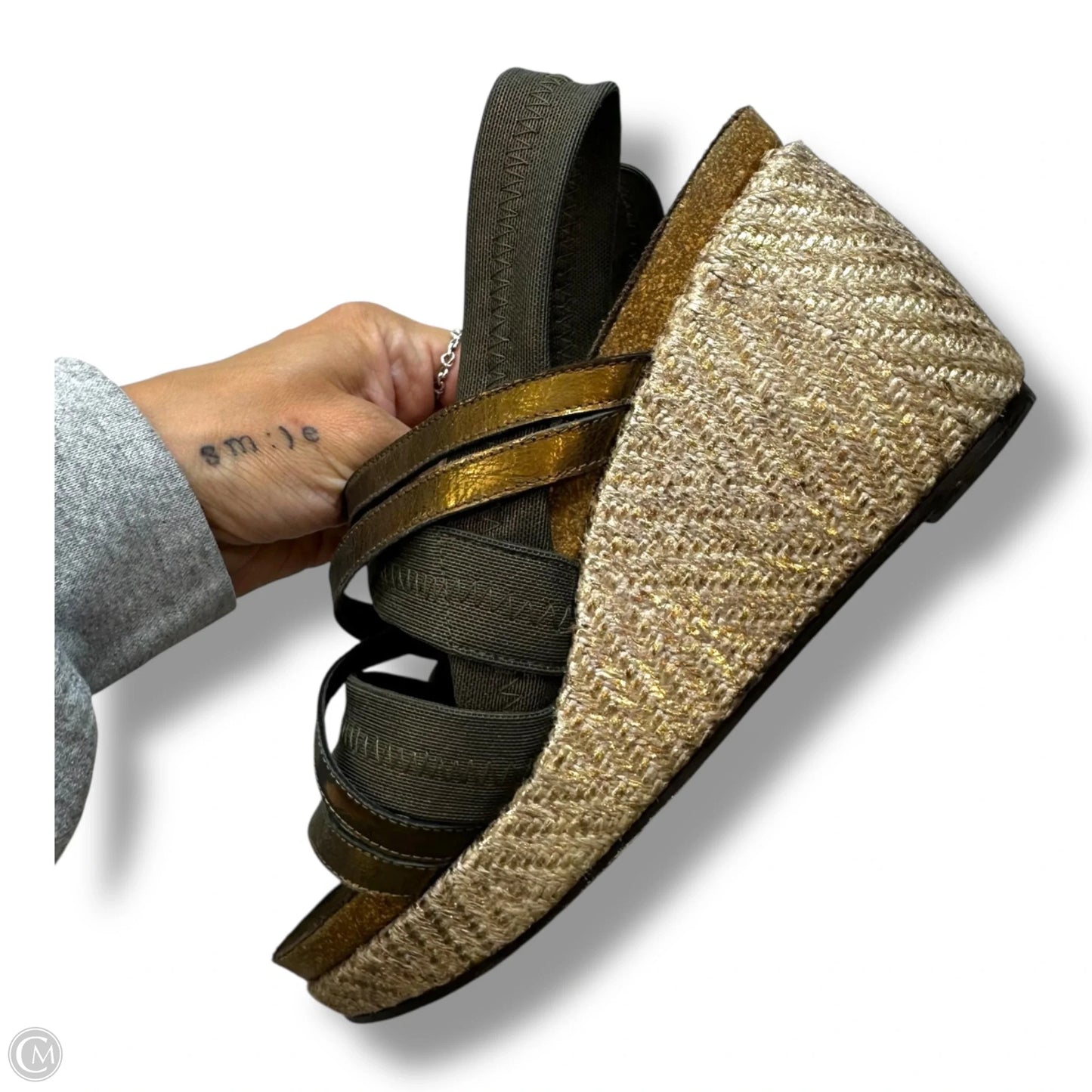 Sandals Heels Block By Donald J Pliner In Bronze, Size: 8