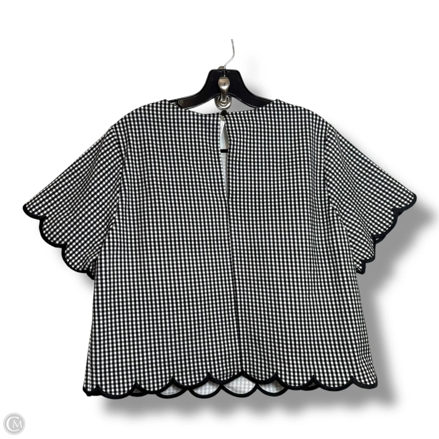 Top Short Sleeve Designer By Kate Spade In Checkered Pattern, Size: L