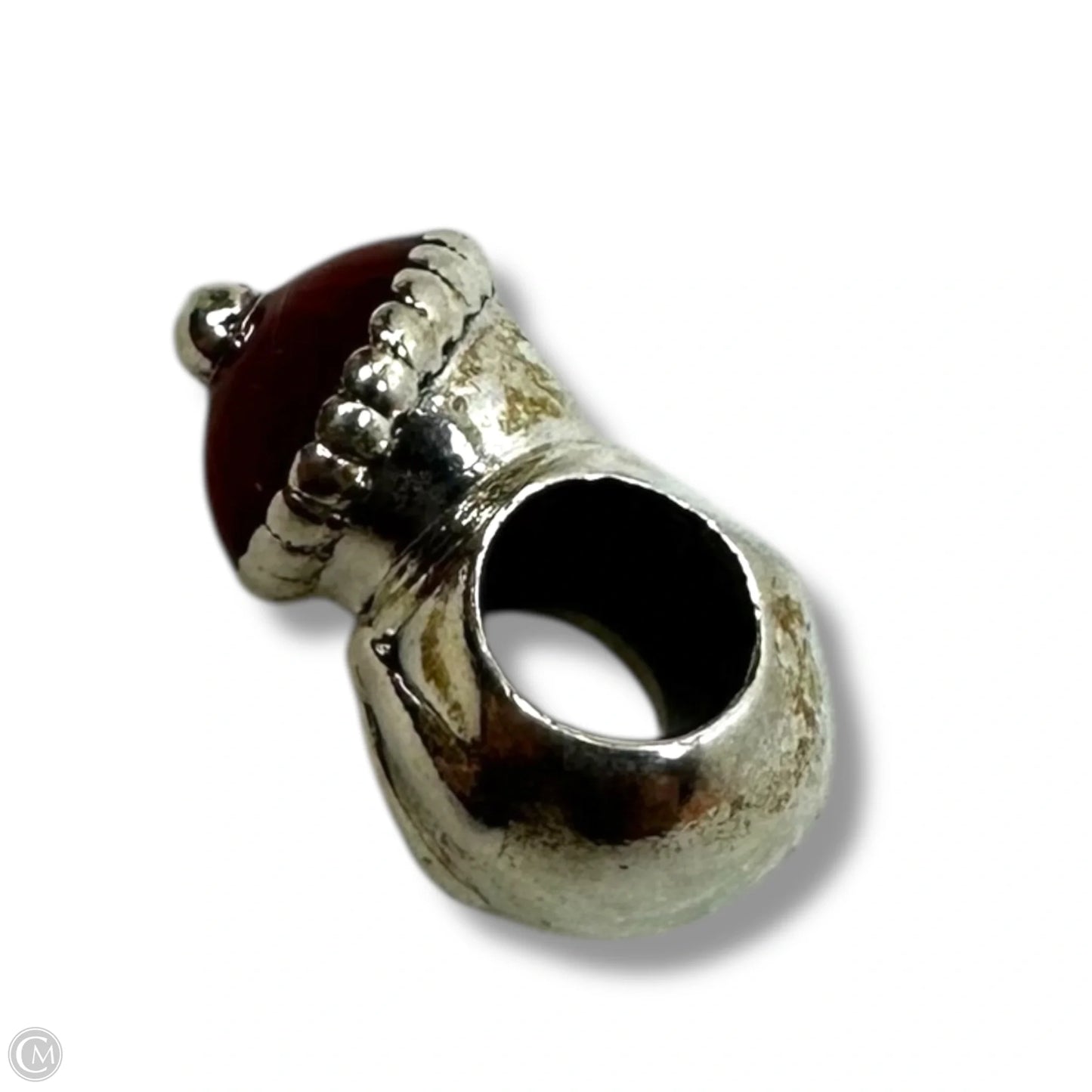 Sterling Silver Snowman charm with red enamel hat By Pandora