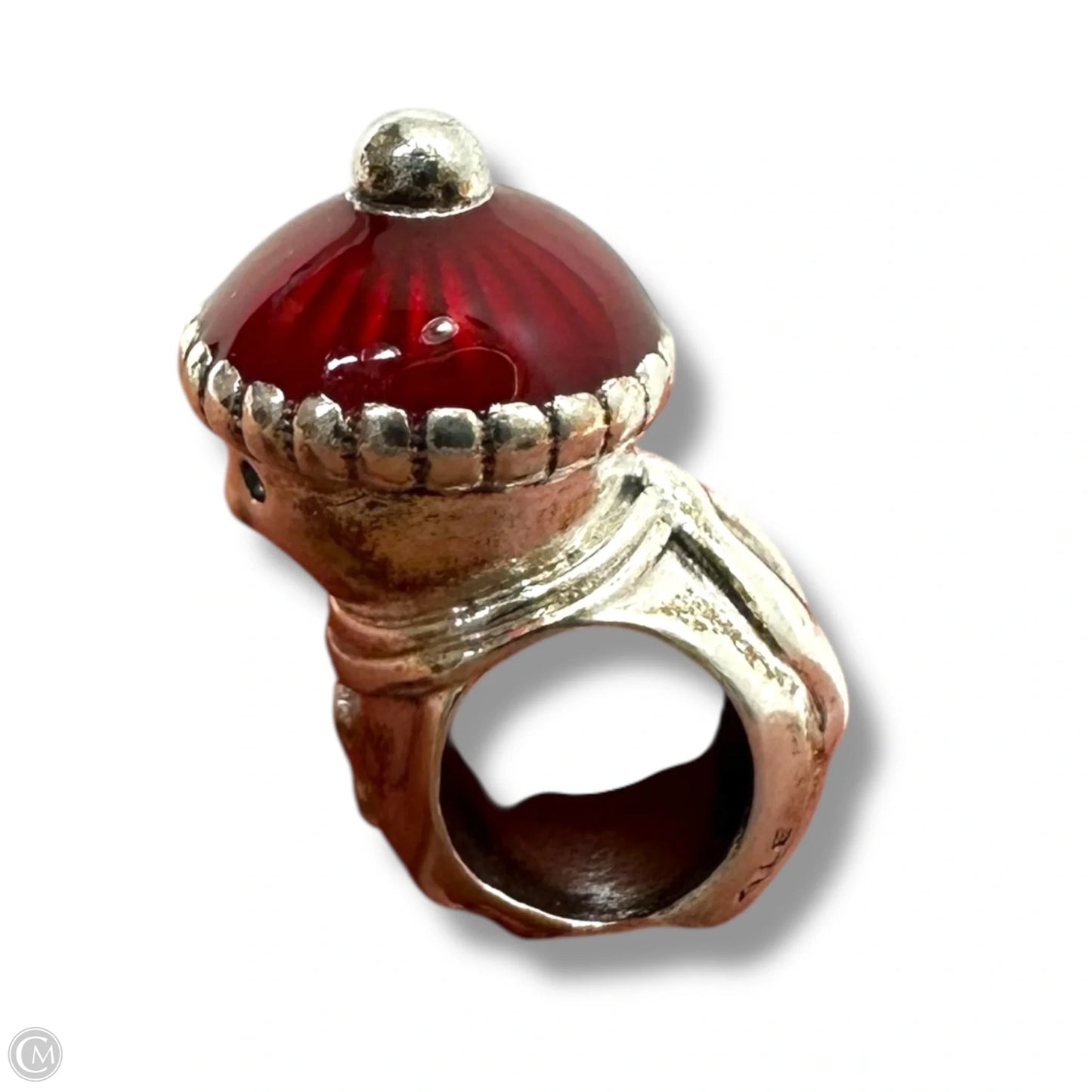 Sterling Silver Snowman charm with red enamel hat By Pandora