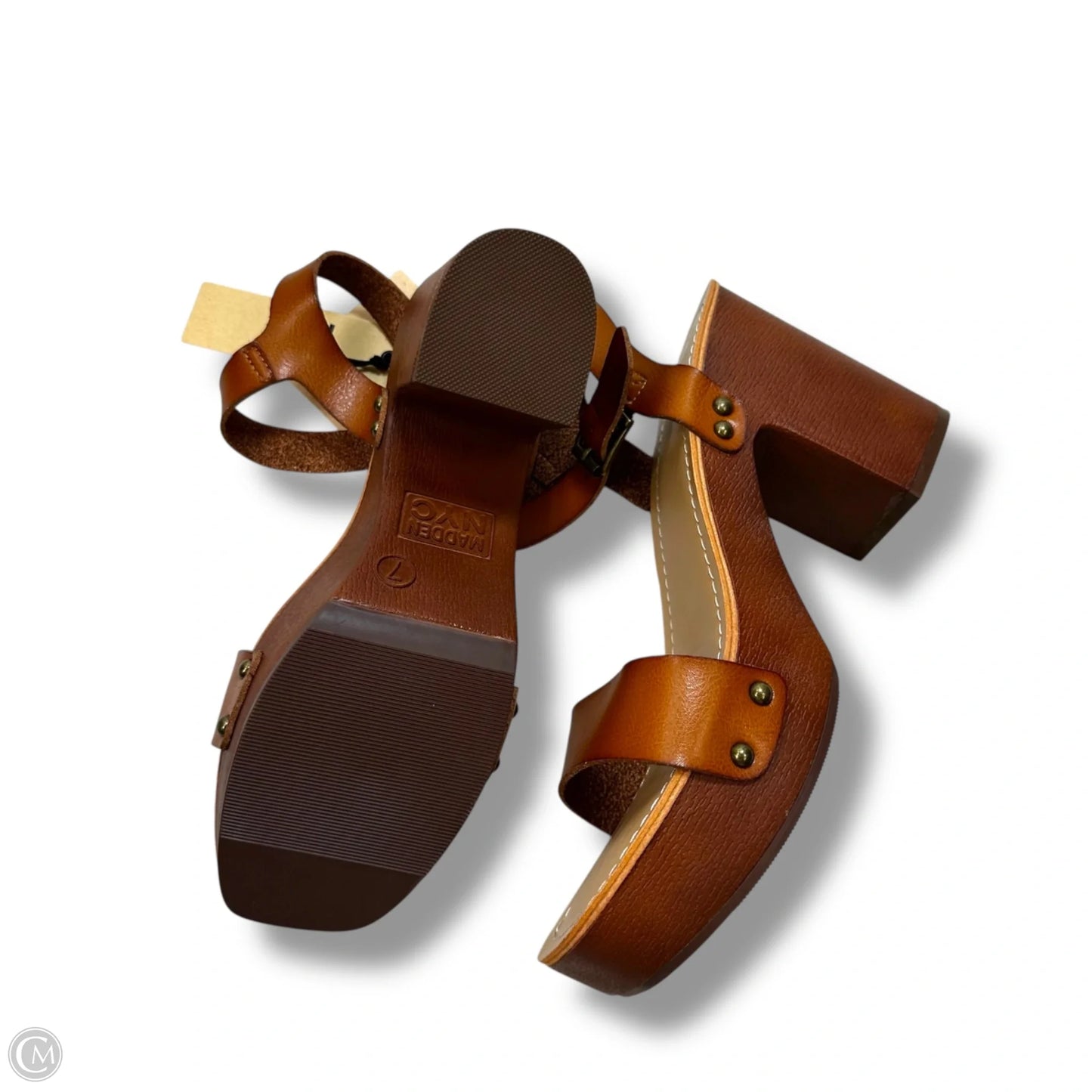 Sandals Heels Block By Madden Nyc In Brown, Size: 7