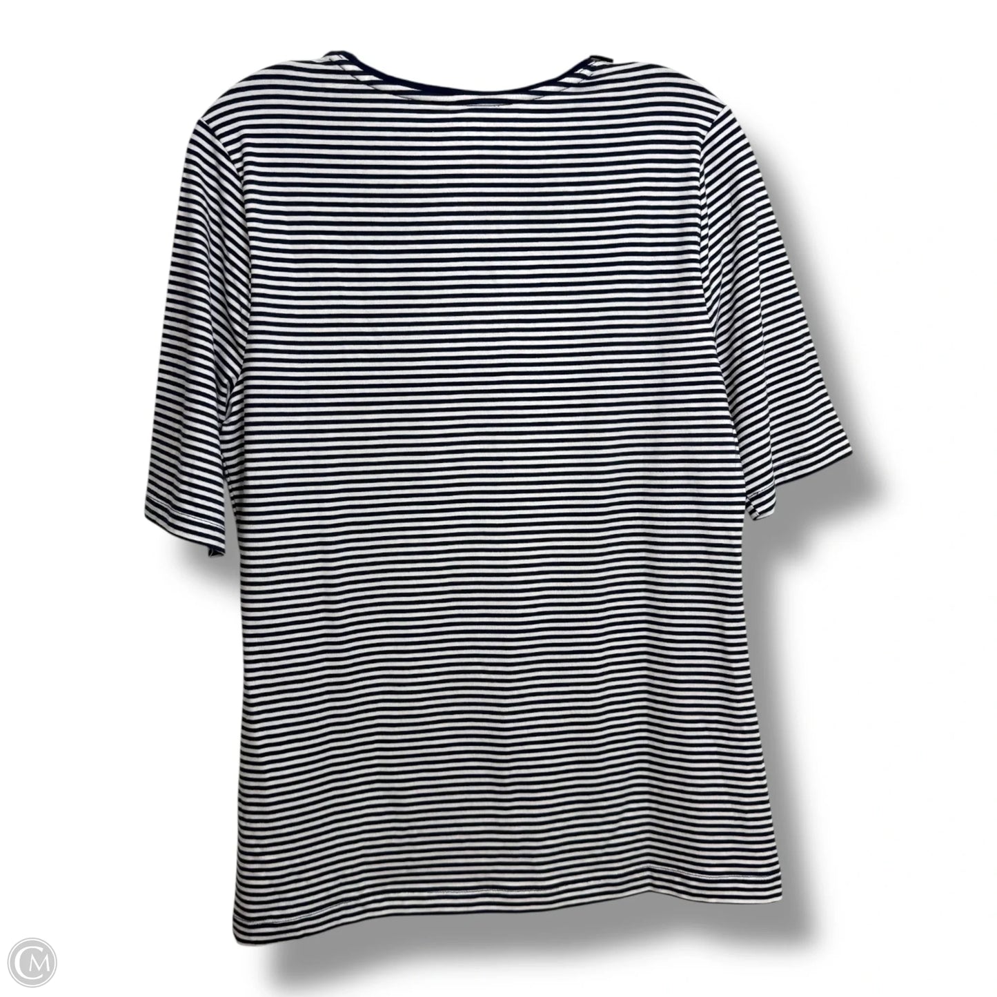 Top Short Sleeve By Lands End In Striped Pattern, Size: M