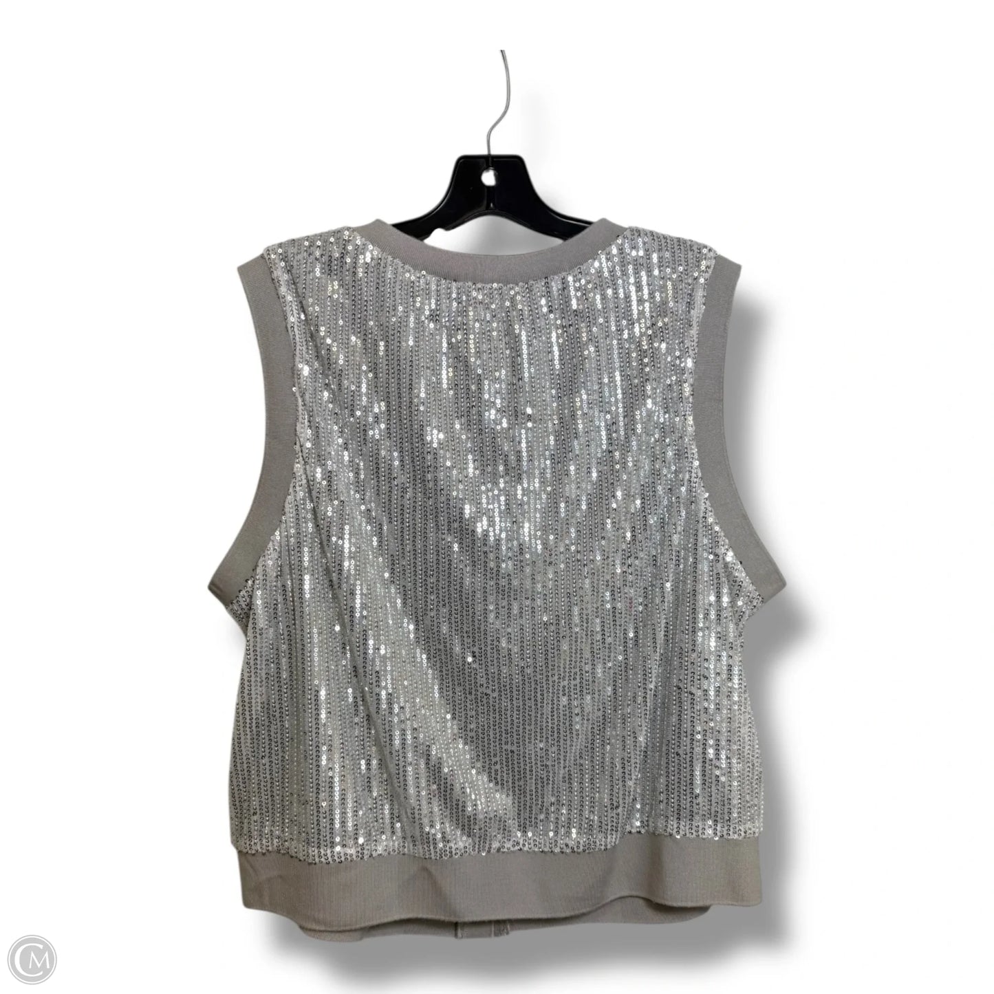 Top Sleeveless By Clothes Mentor In Silver, Size: Xl