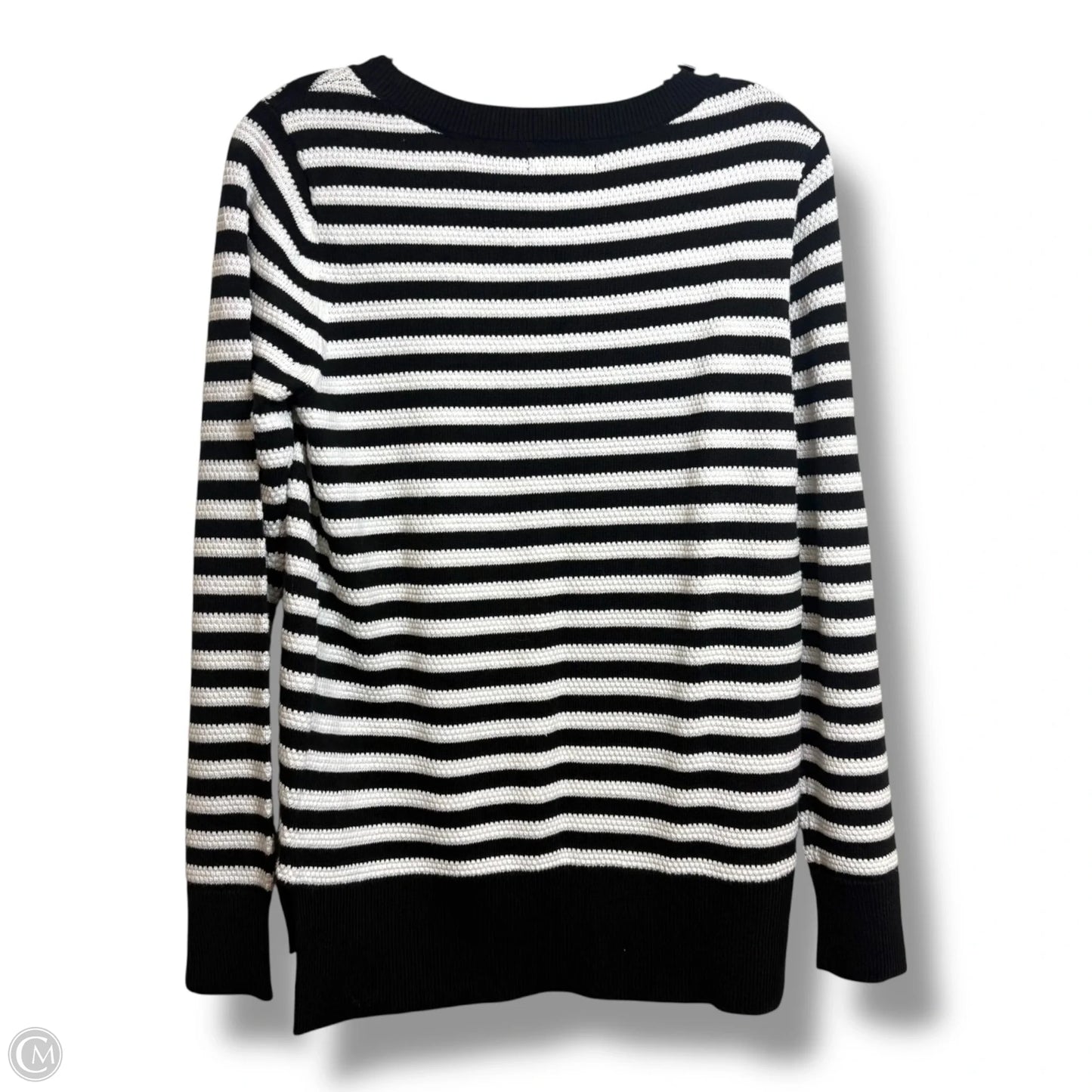 Sweater By Liz Claiborne In Black & White, Size: M
