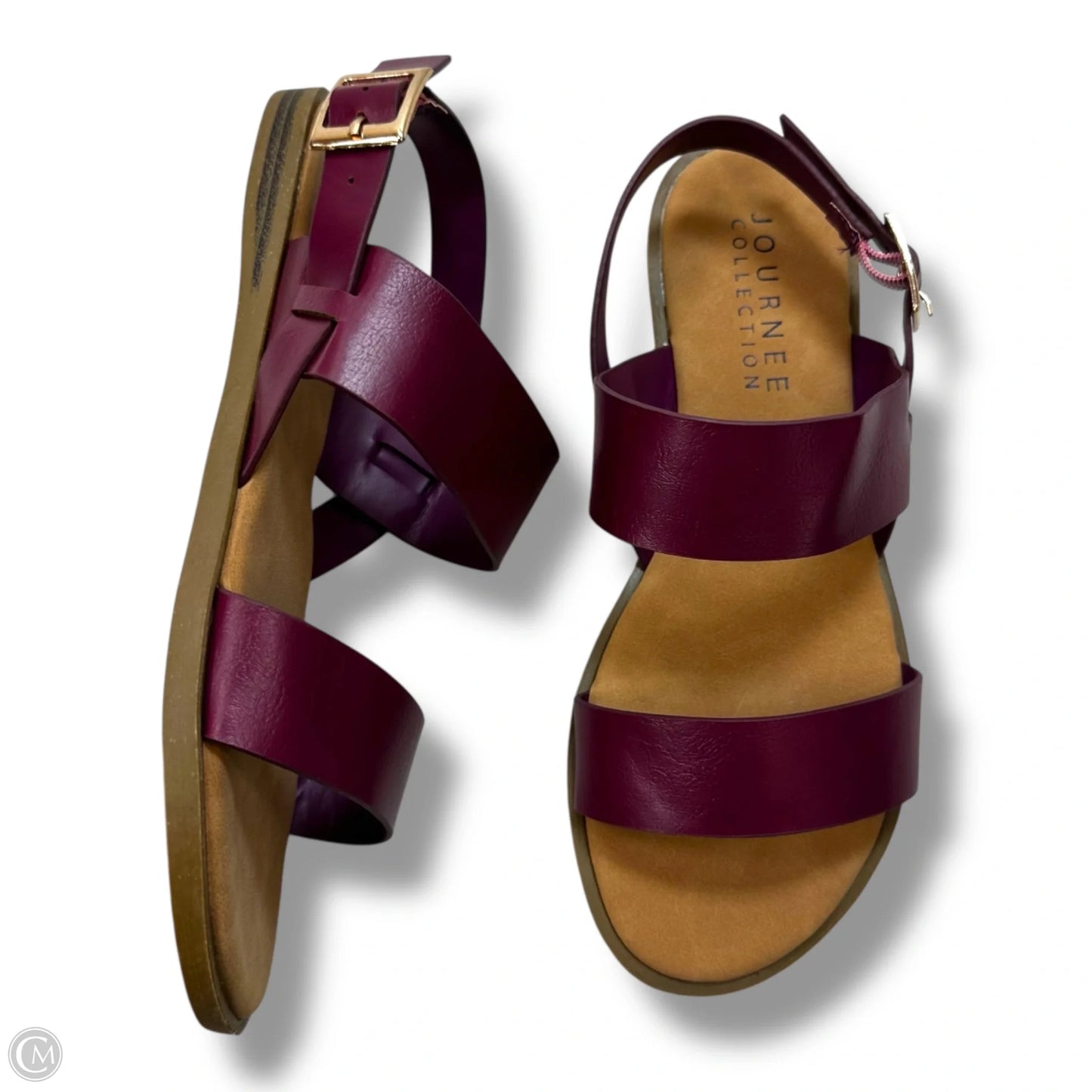 Sandals Flats By Cmf In Maroon, Size: 7.5