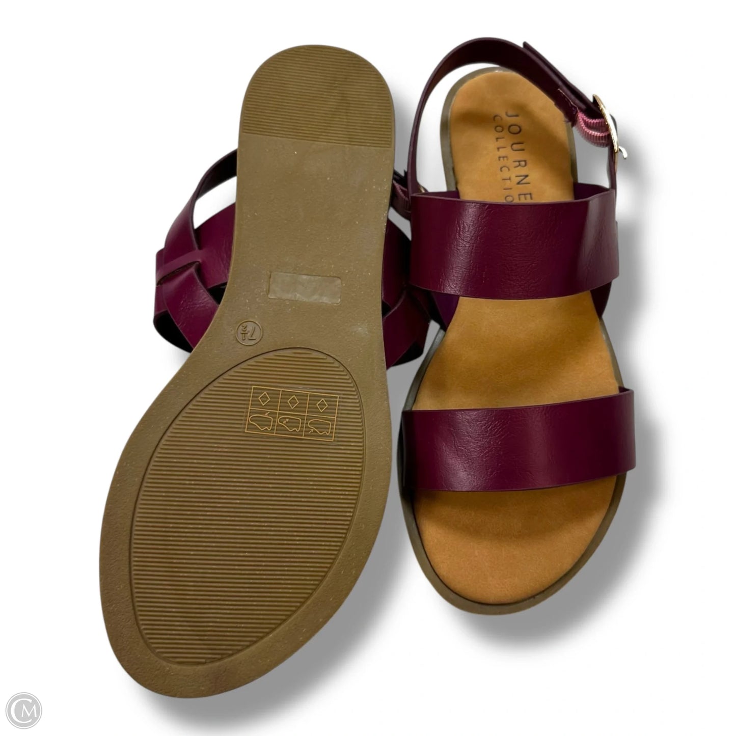 Sandals Flats By Cmf In Maroon, Size: 7.5