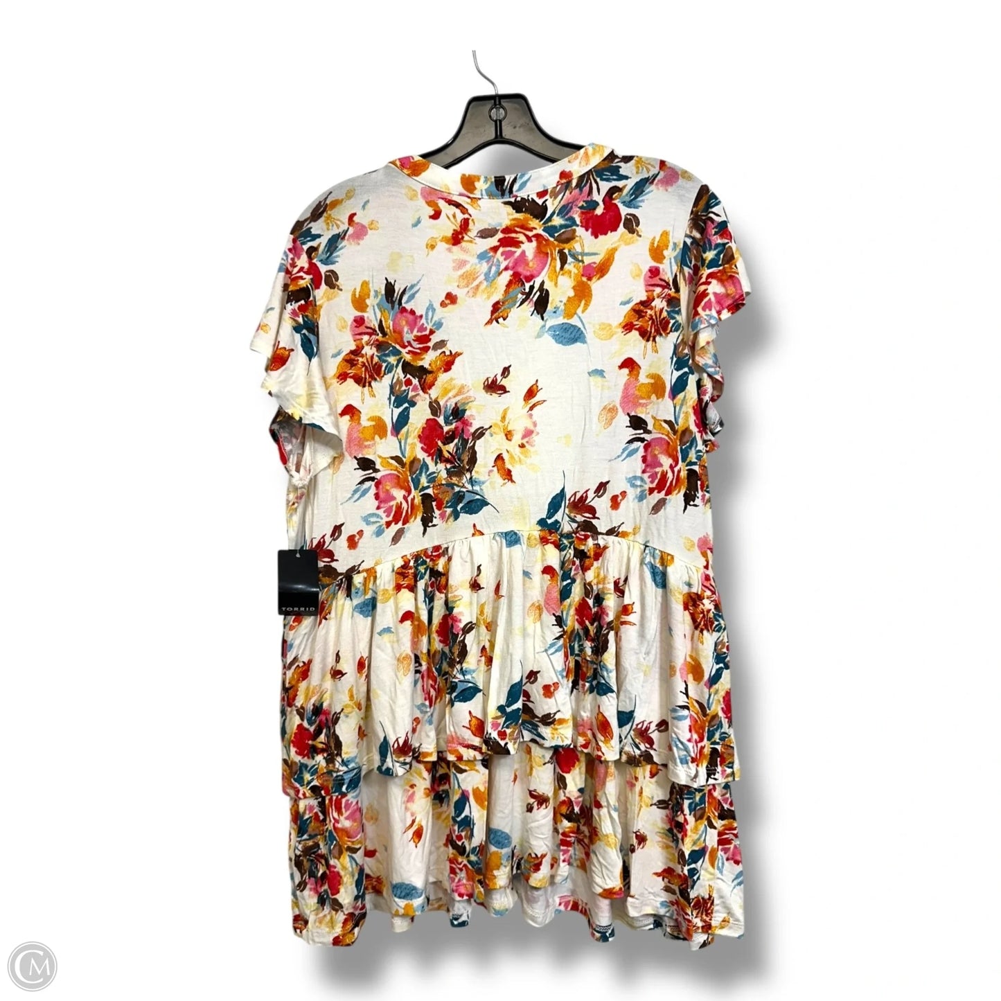 Top Short Sleeve By Torrid In Floral Print, Size: L