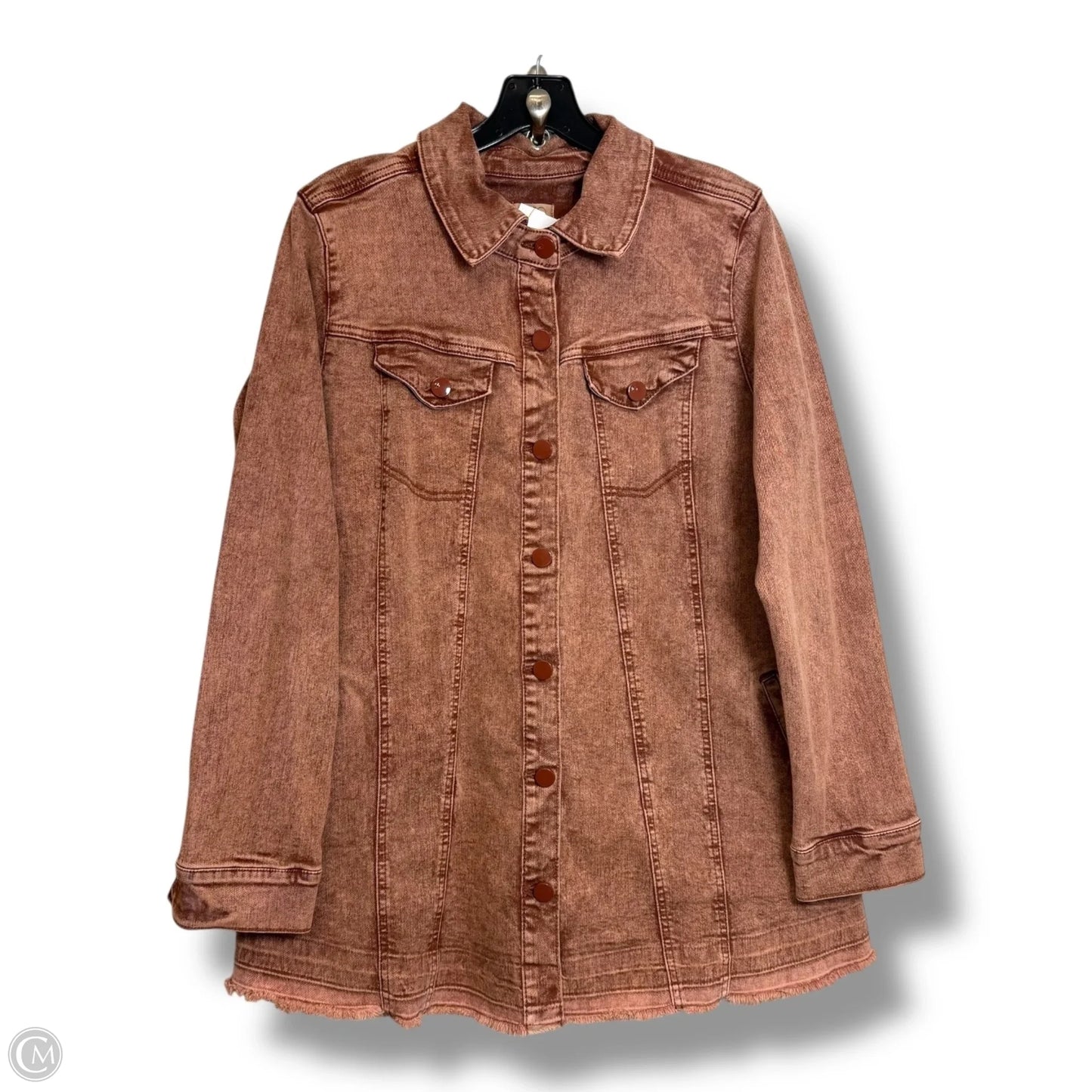 Jacket Denim By Logo In Brown, Size: 10