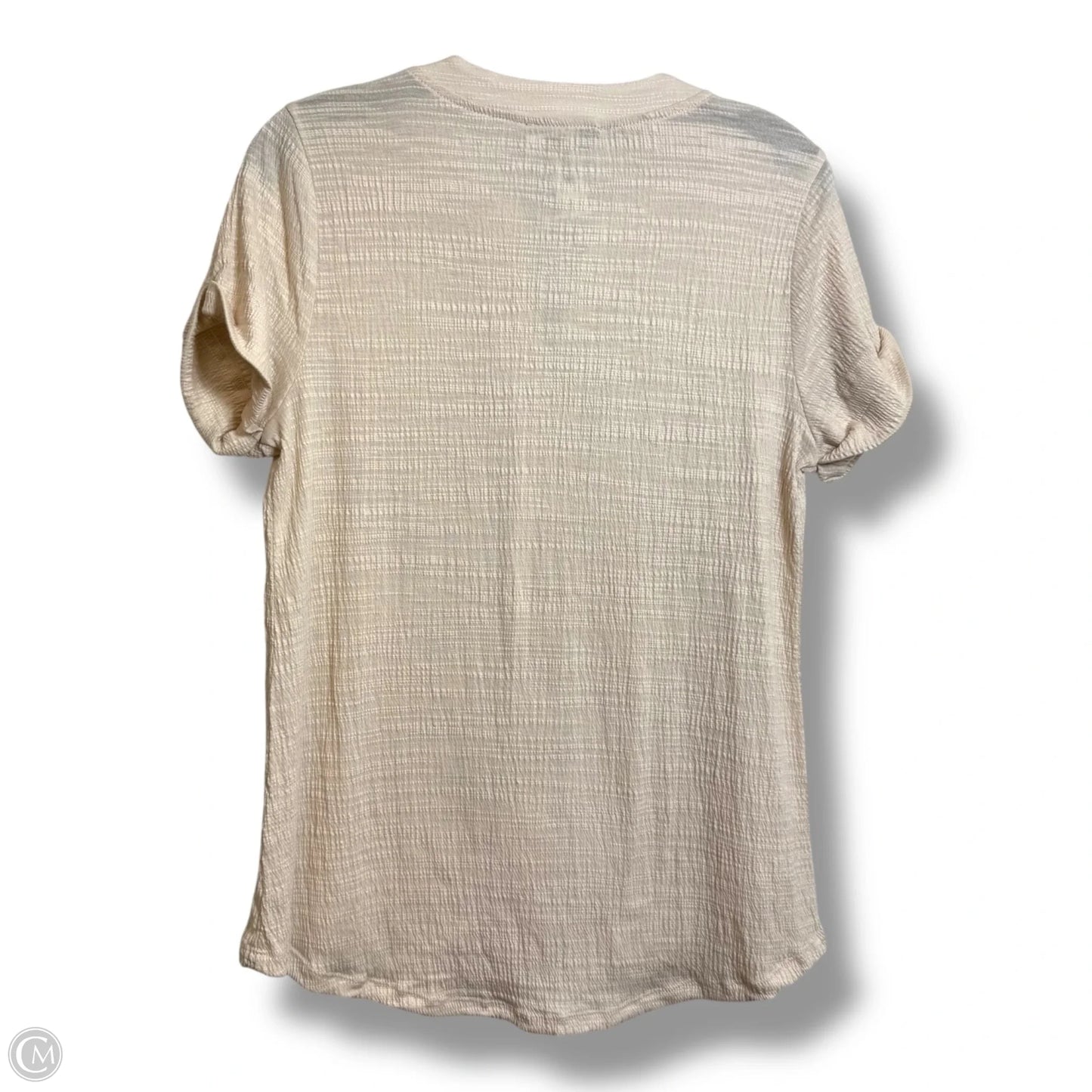 Top Short Sleeve By Cable And Gauge In Beige, Size: M