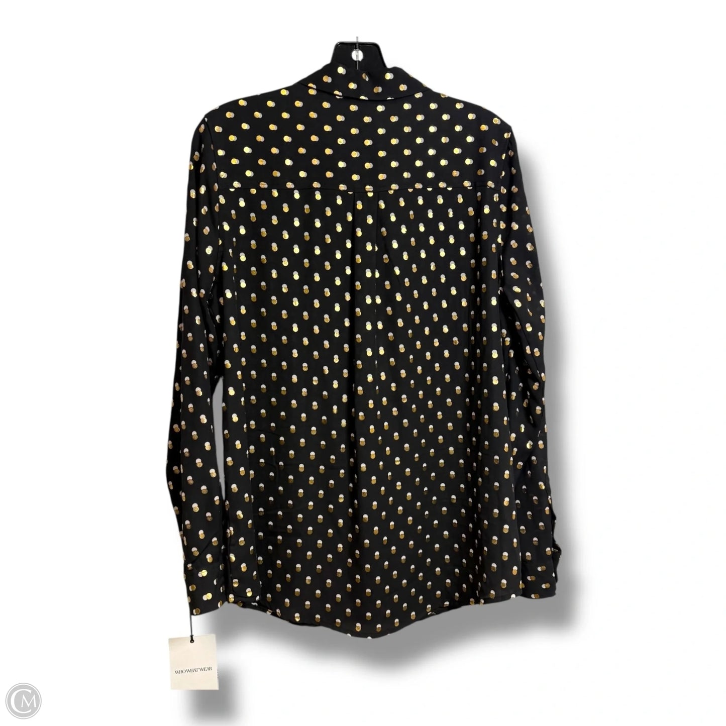 Blouse Long Sleeve By Who What Wear In Black, Size: L