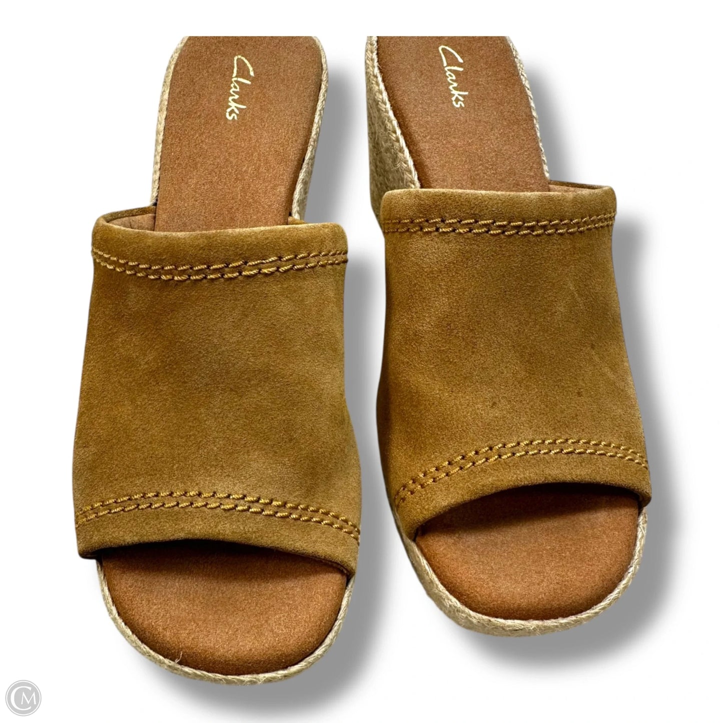Sandals Heels Block By Clarks In Tan, Size: 7.5