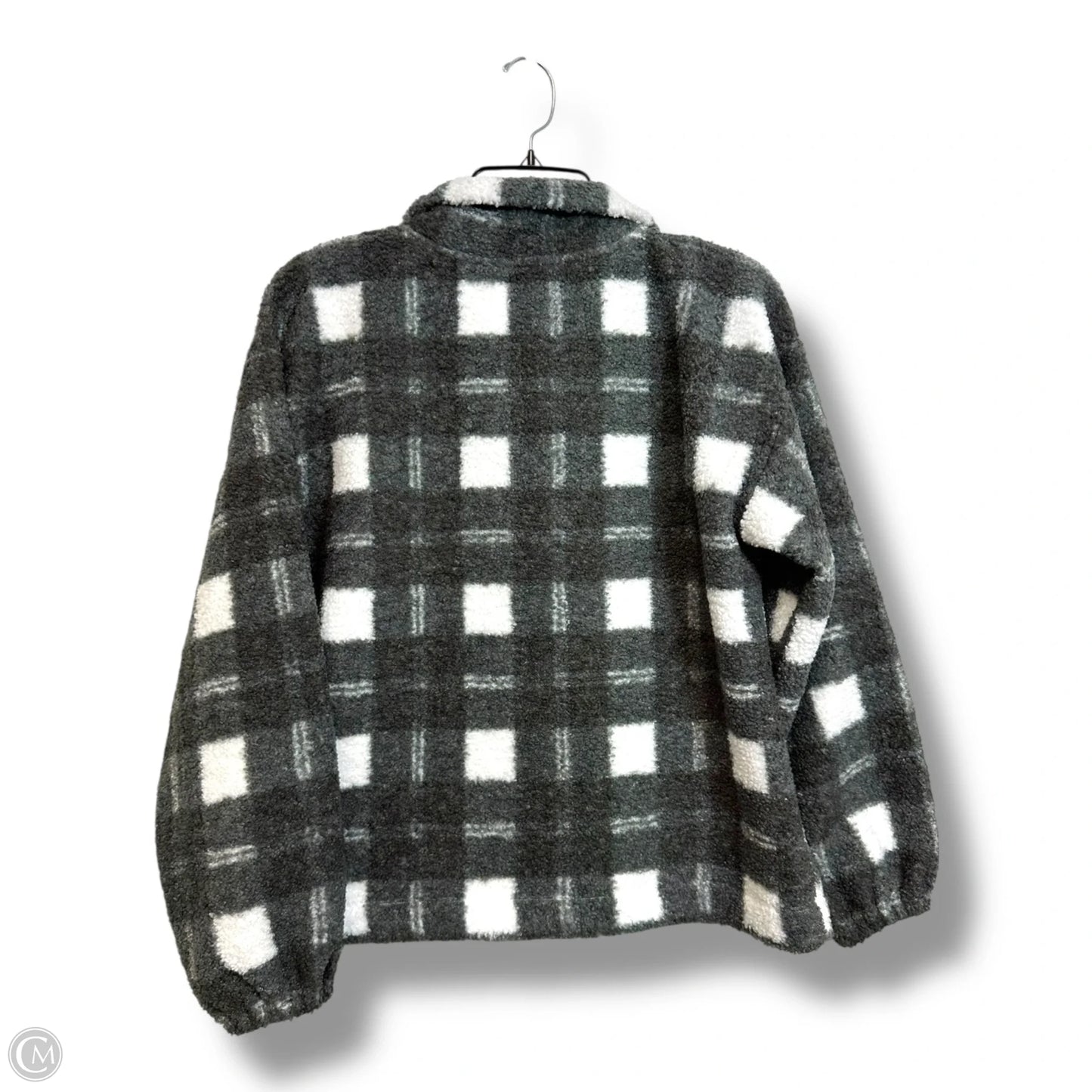 Jacket Faux Fur & Sherpa By Loft In Plaid Pattern, Size: M