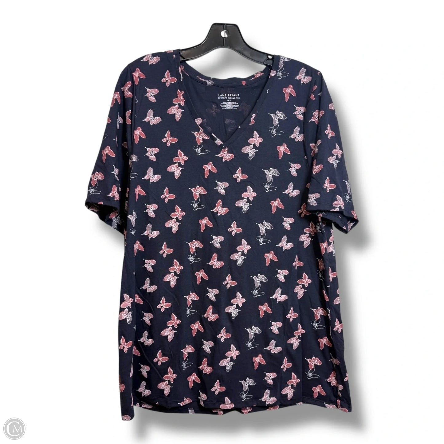 Top Short Sleeve Basic By Lane Bryant In Navy, Size: Xl