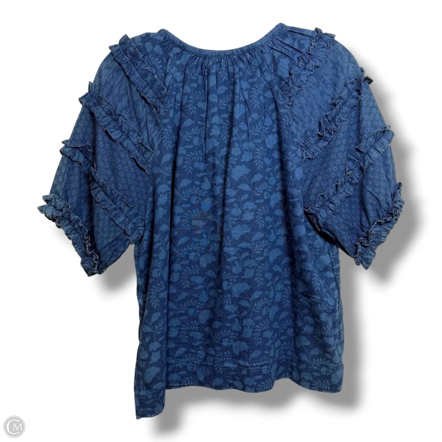 Top Short Sleeve By Faherty In Blue, Size: M
