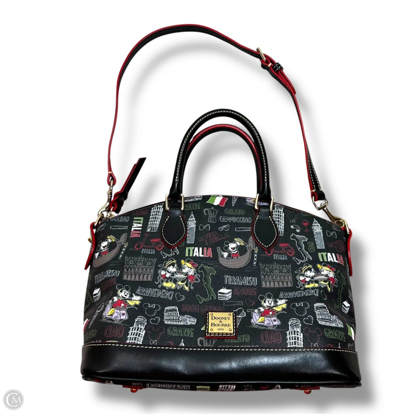Disney Italy Satchel Handbag Designer By Dooney And Bourke, Size: Medium