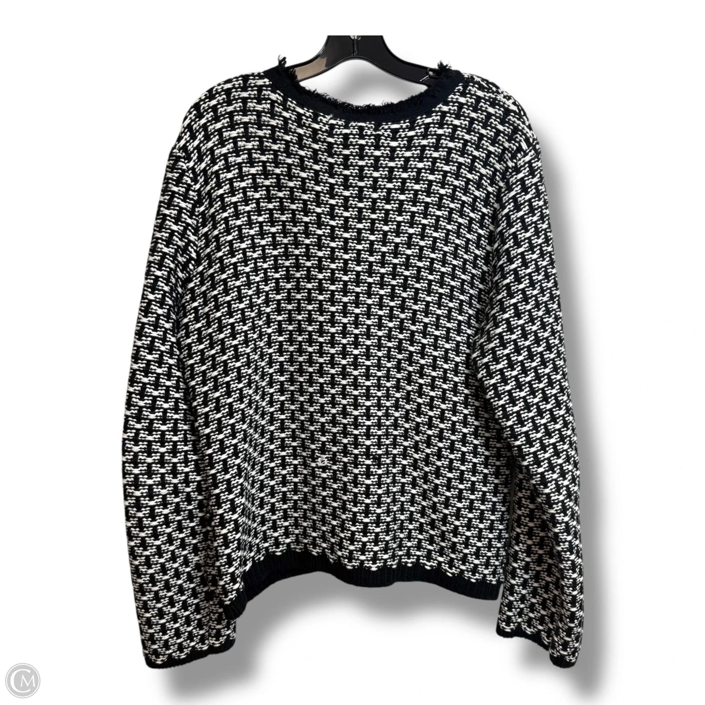 Cardigan By Tahari In Black & White, Size: Xl