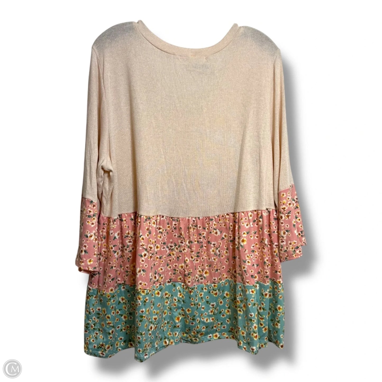 Top Long Sleeve By Haptics In Beige, Size: 1x