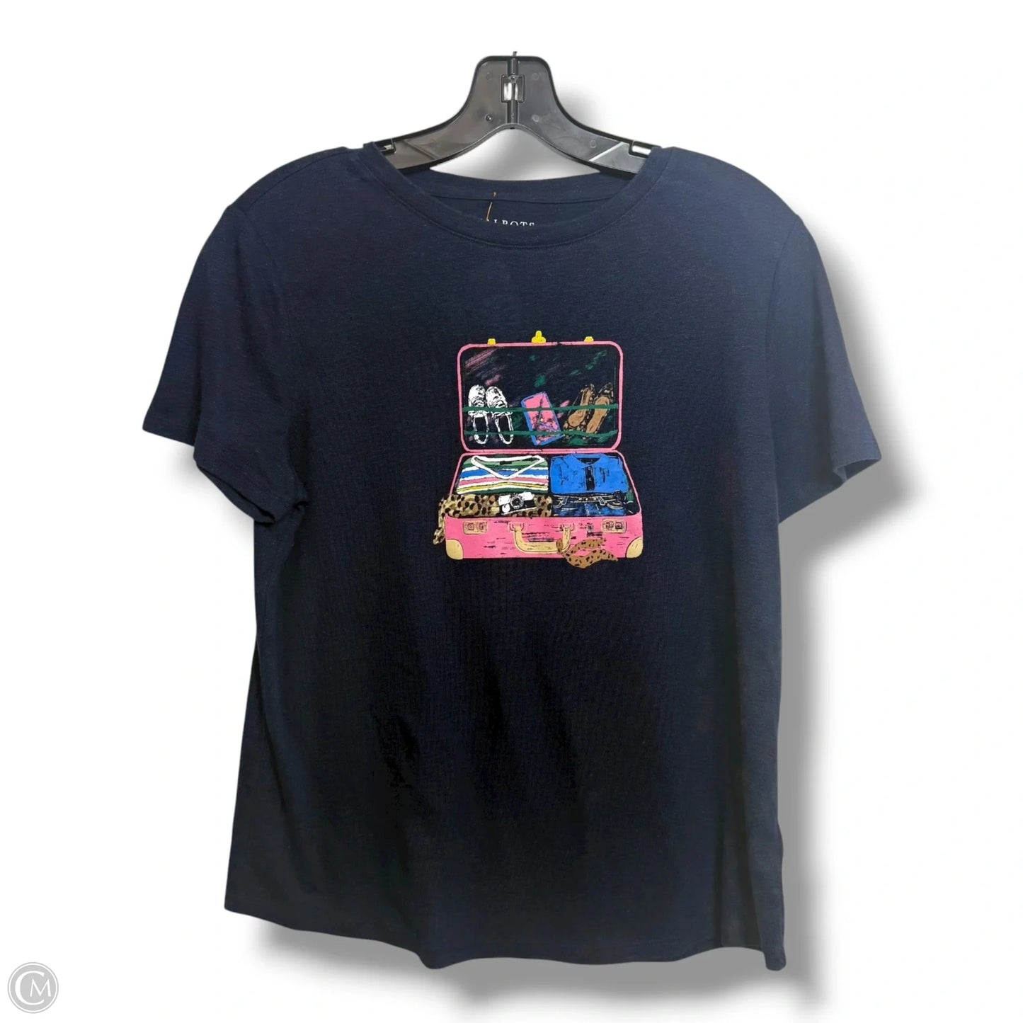 Top Short Sleeve Basic By Talbots In Navy, Size: M