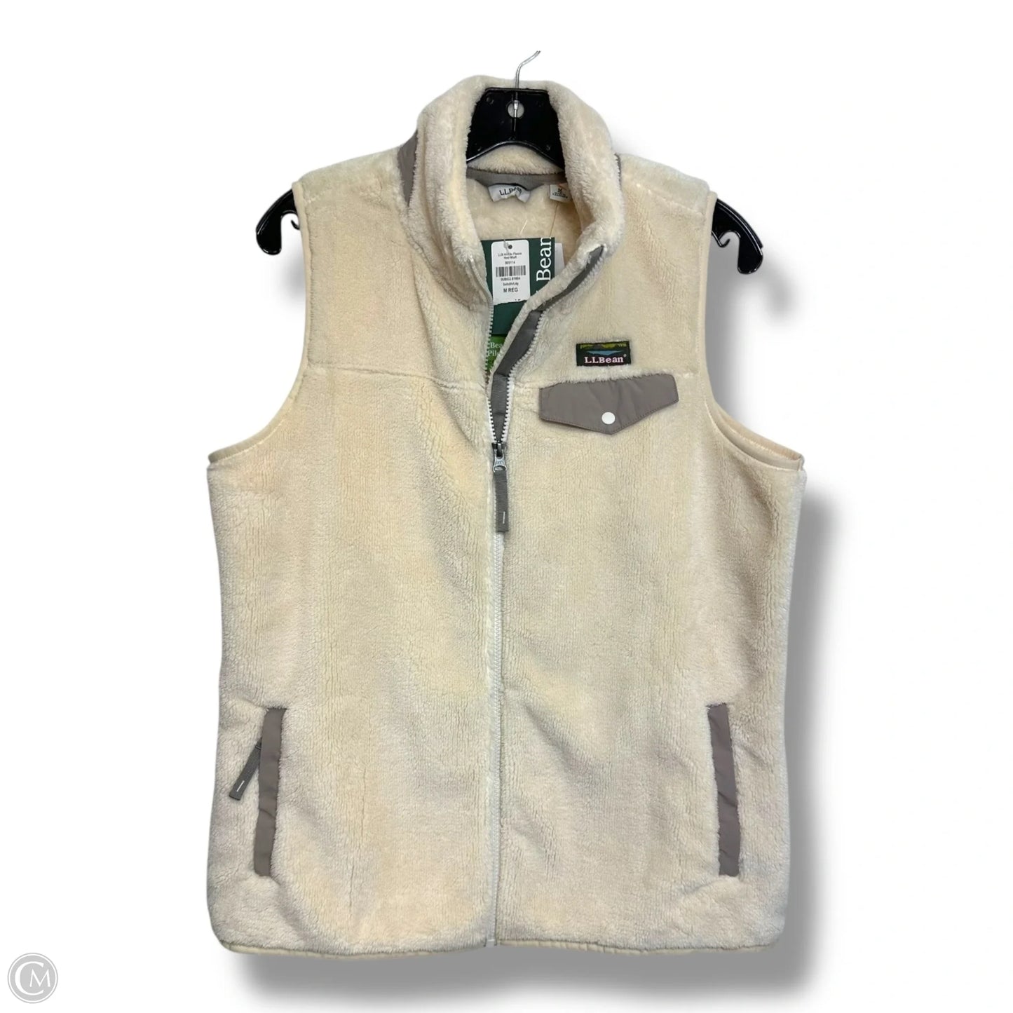 Vest Faux Fur & Sherpa By L.l. Bean In Ivory, Size: M