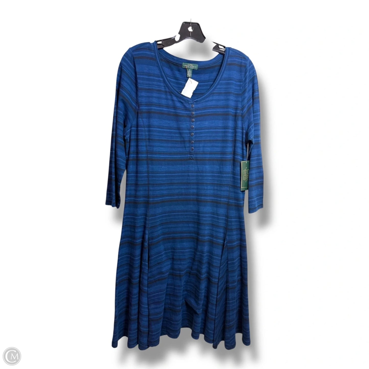 Dress Casual Midi By Lauren By Ralph Lauren In Blue, Size: Xl