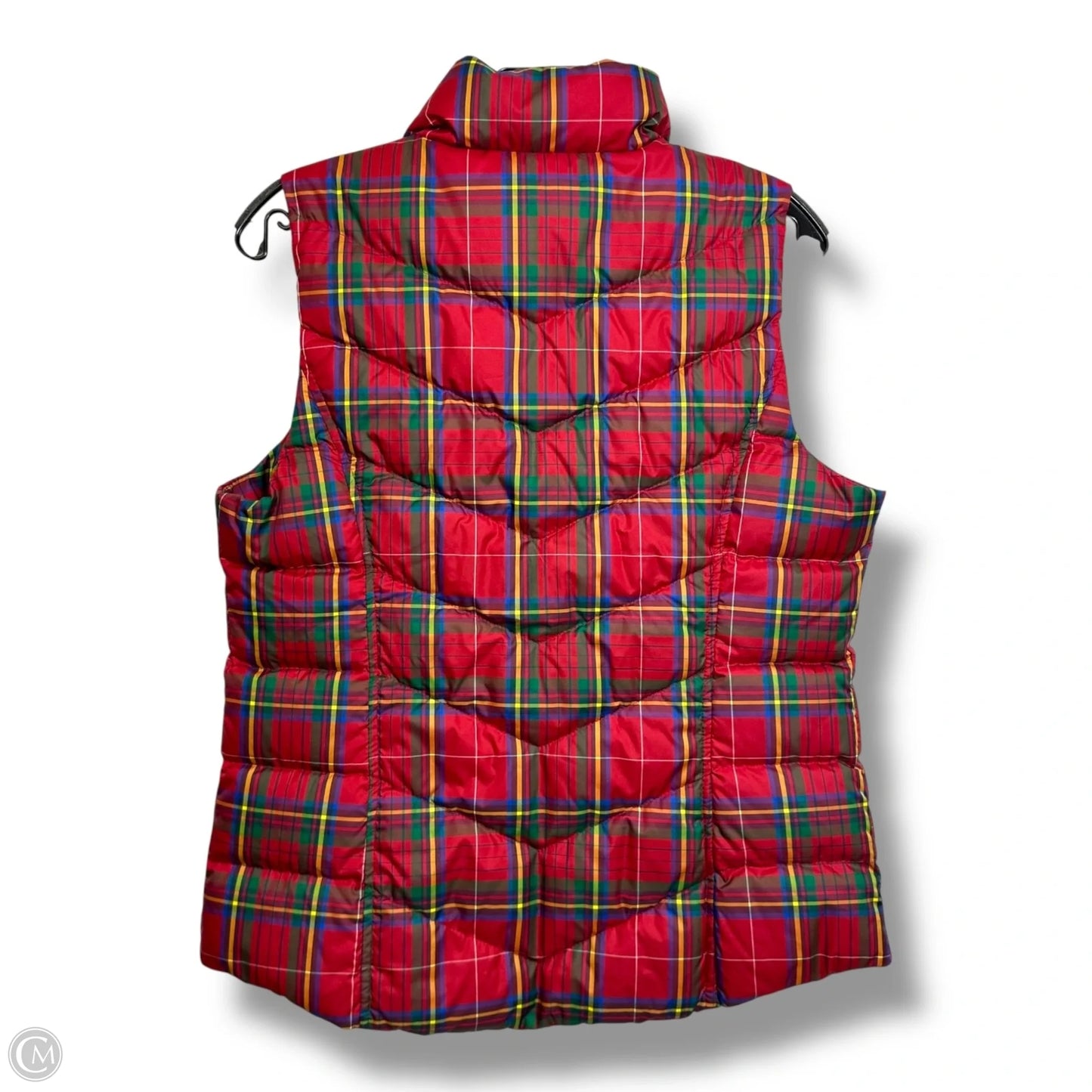 Vest Puffer & Quilted By Lands End In Plaid Pattern, Size: S
