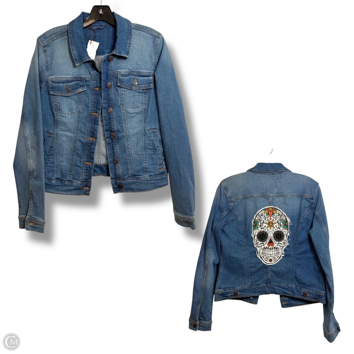 Jacket Denim By Clothes Mentor In Blue Denim, Size: M