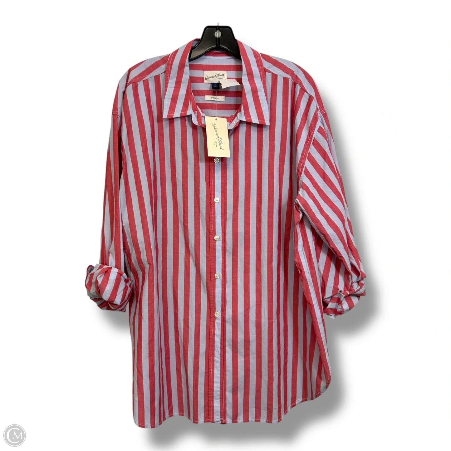 Oversized Top Long Sleeve By Universal Thread In Striped Pattern, Size: L