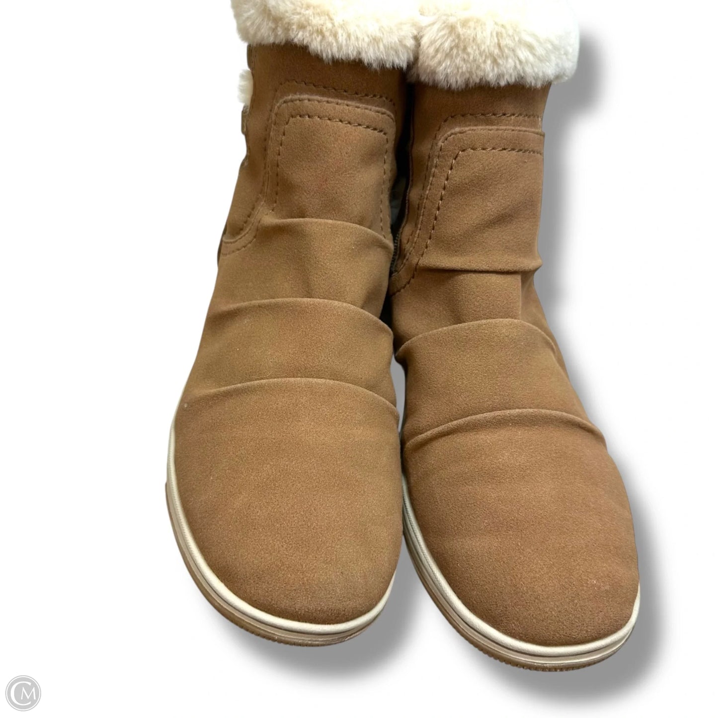 Boots Ankle Flats By Clarks In Tan, Size: 10