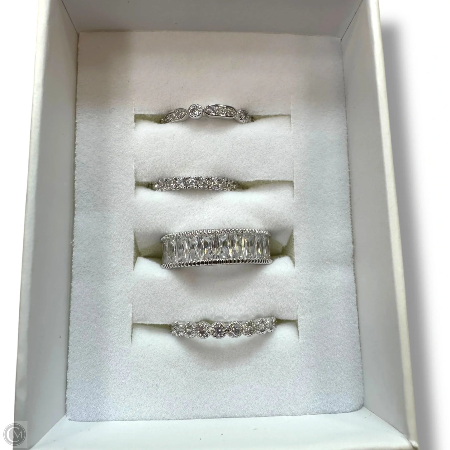 Absolute Class- Main Stone:Diamond Cubic Zirconia stacking Rings Band By Cme, Size: 04 Piece Set