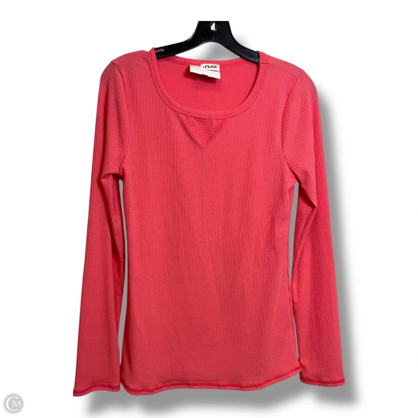 Top Long Sleeve Basic By Pulse In Coral, Size: M