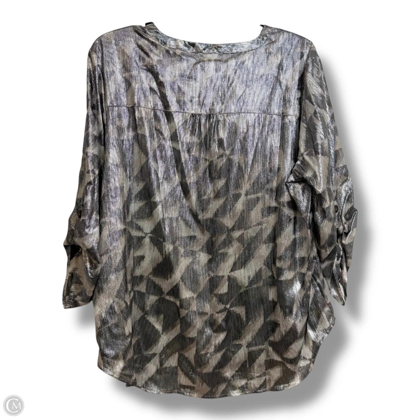 Top Long Sleeve By Maurices In Silver, Size: Xl