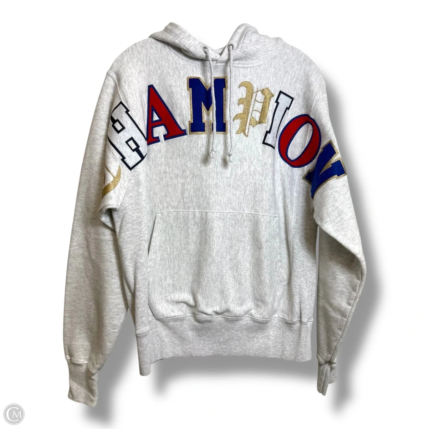 Sweatshirt Hoodie By Champion In Grey, Size: S