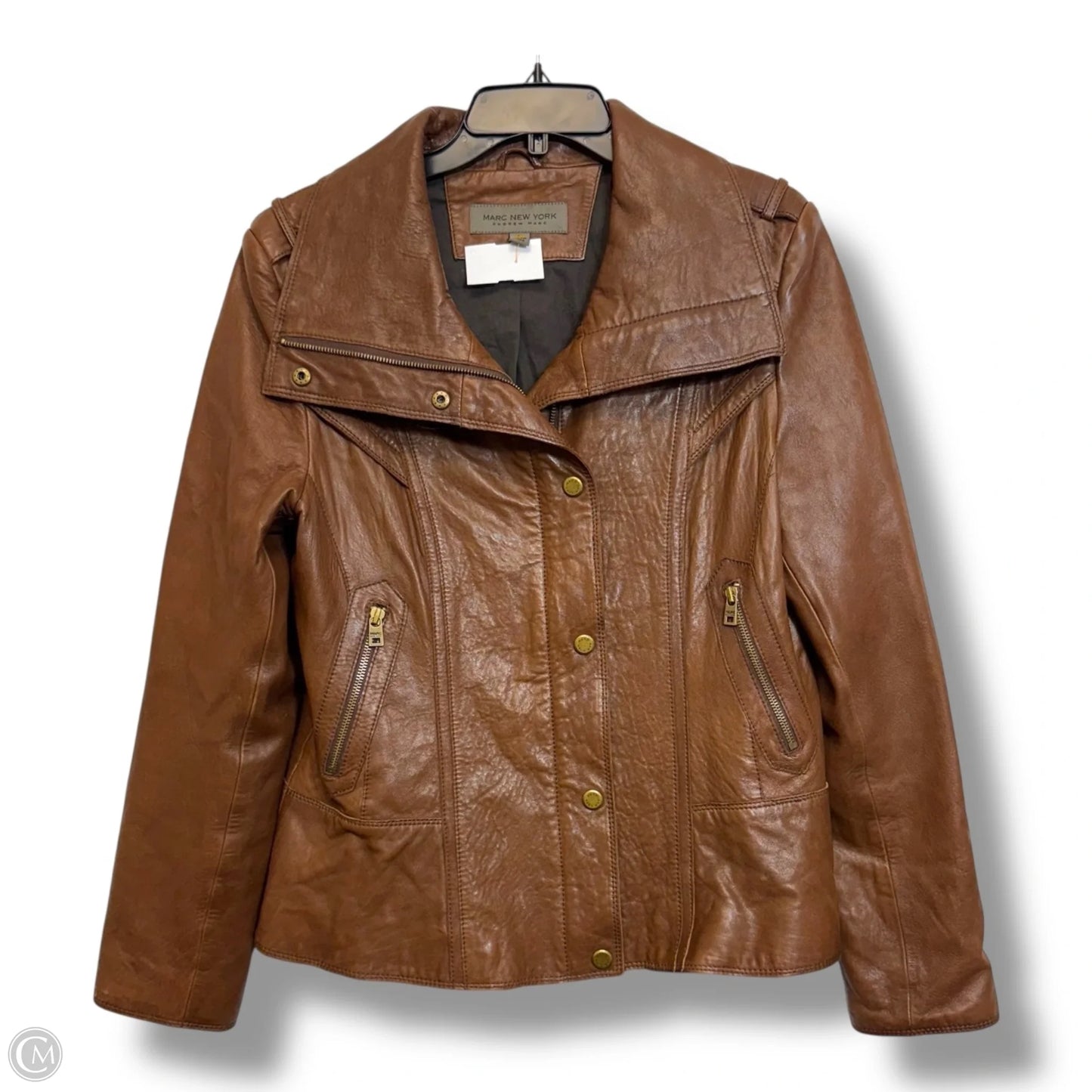 Jacket Leather By Marc New York In Brown, Size: L