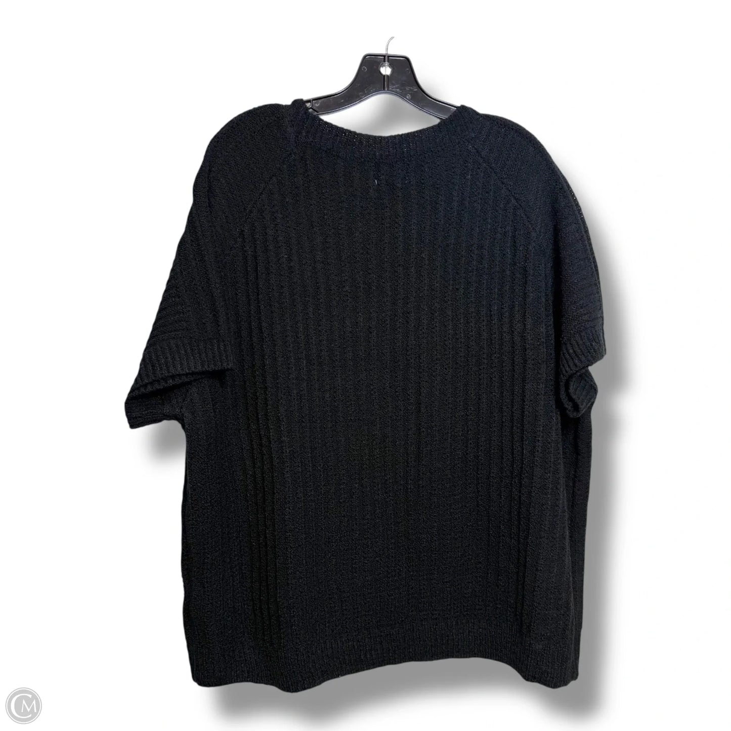 Sweater Short Sleeve By Bibi In Black, Size: Xl