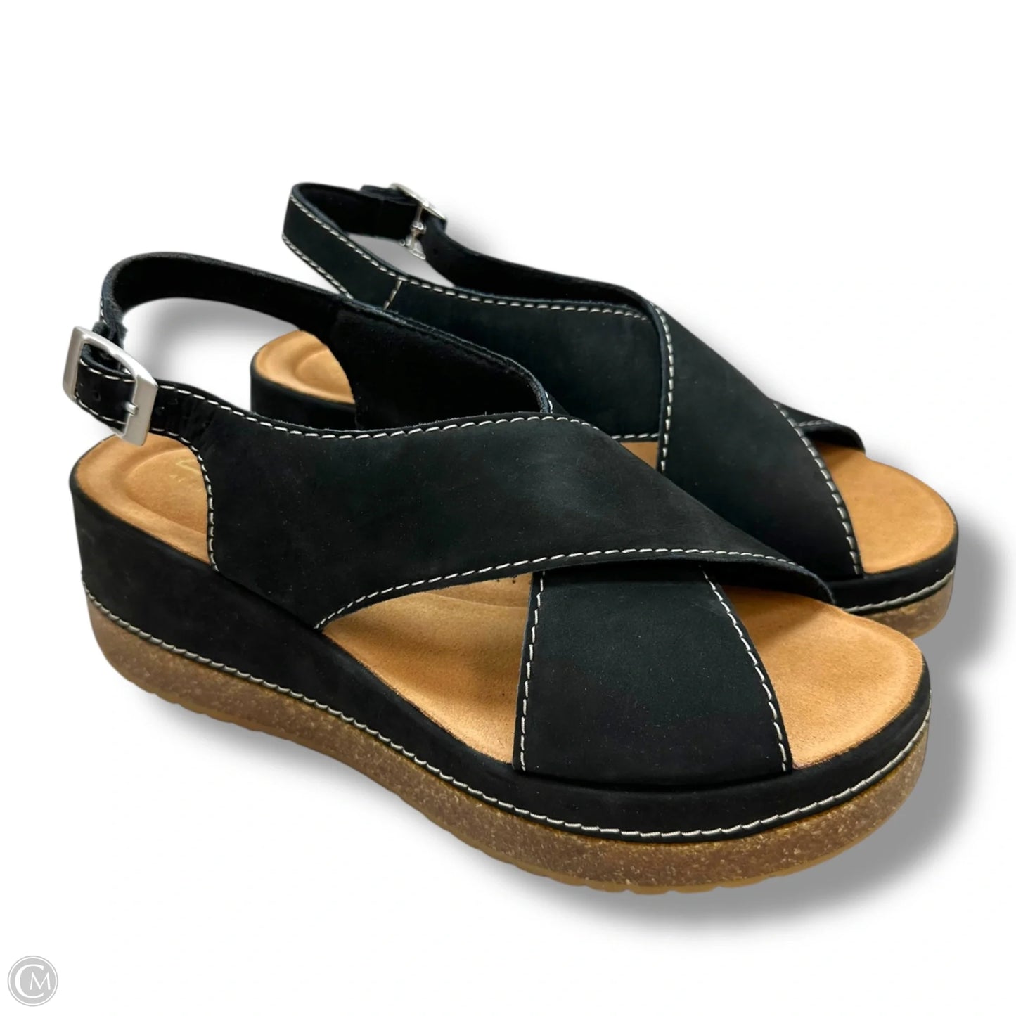 Sandals Flats By Clarks In Black, Size: 8.5