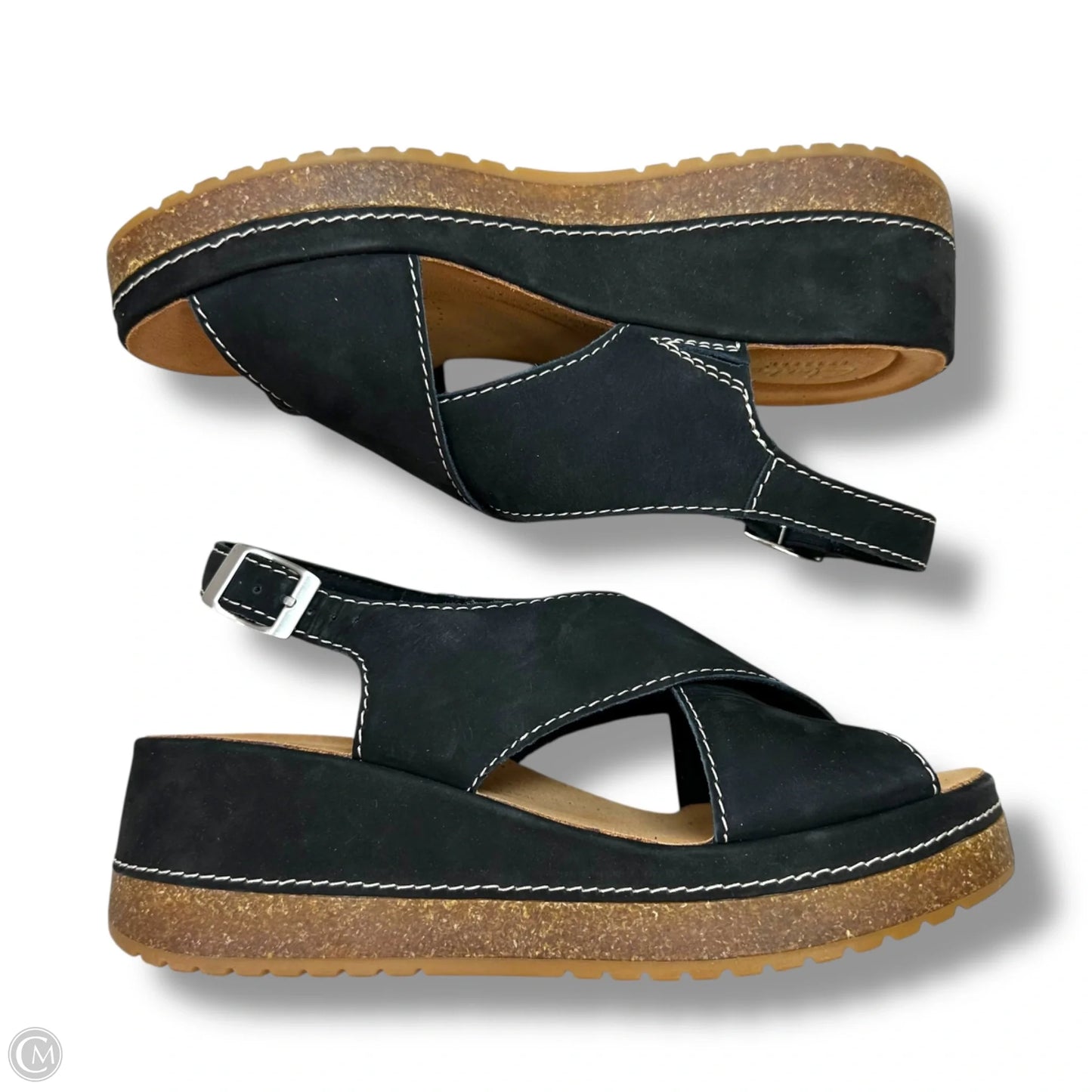 Sandals Flats By Clarks In Black, Size: 8.5