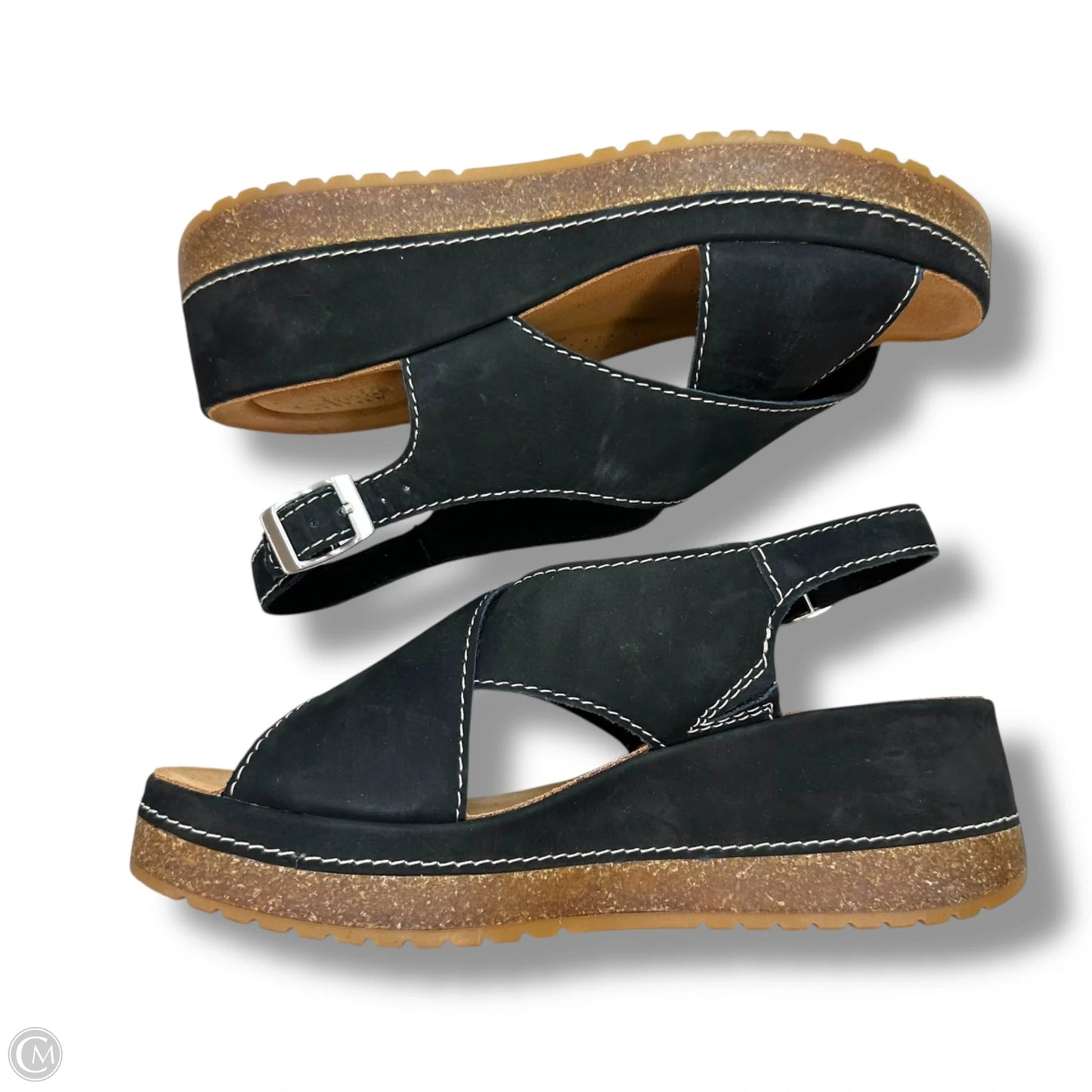 Sandals Flats By Clarks In Black, Size: 8.5