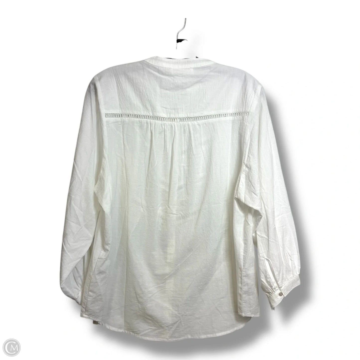 Top Long Sleeve By Clothes Mentor In White, Size: Xl