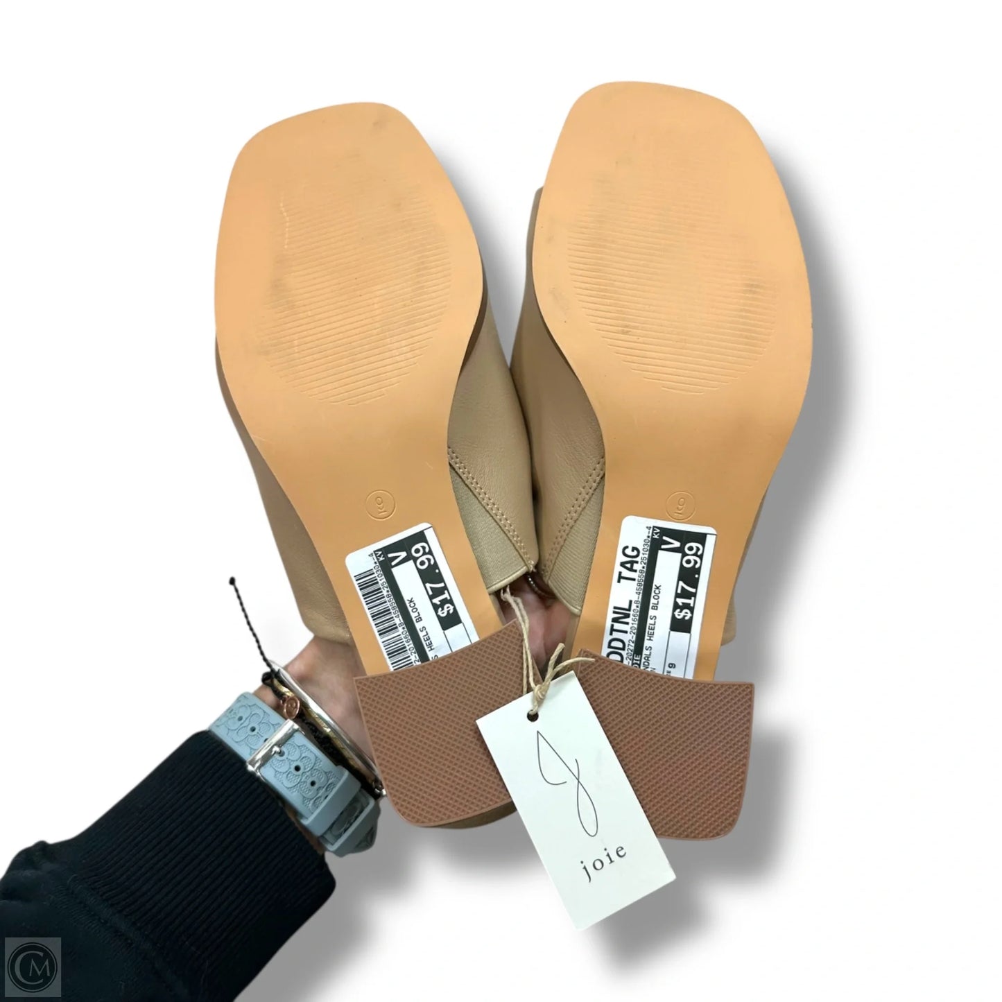 Sandals Heels Block By Joie In Tan, Size: 9