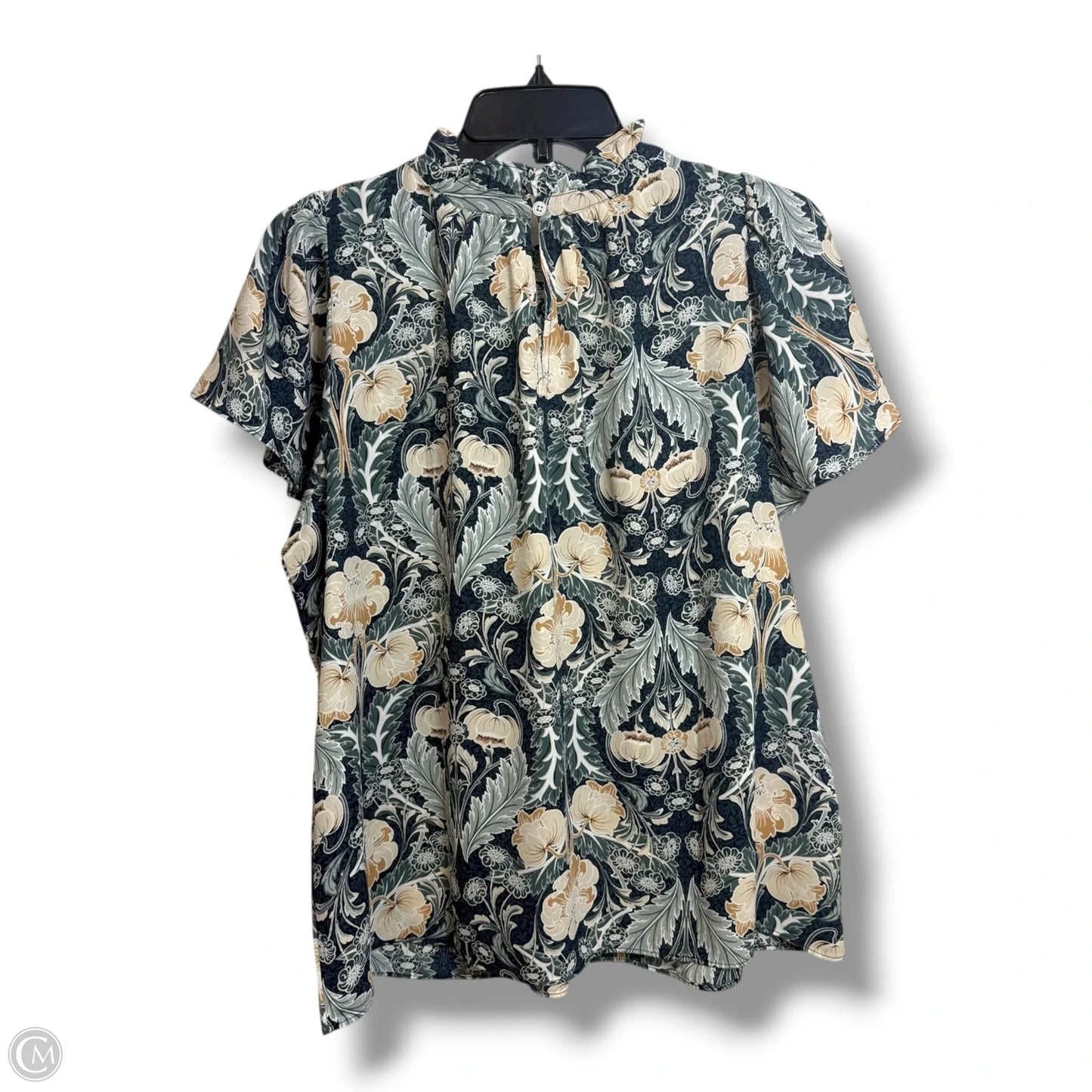 Top Short Sleeve By Loft In Floral Print, Size: L