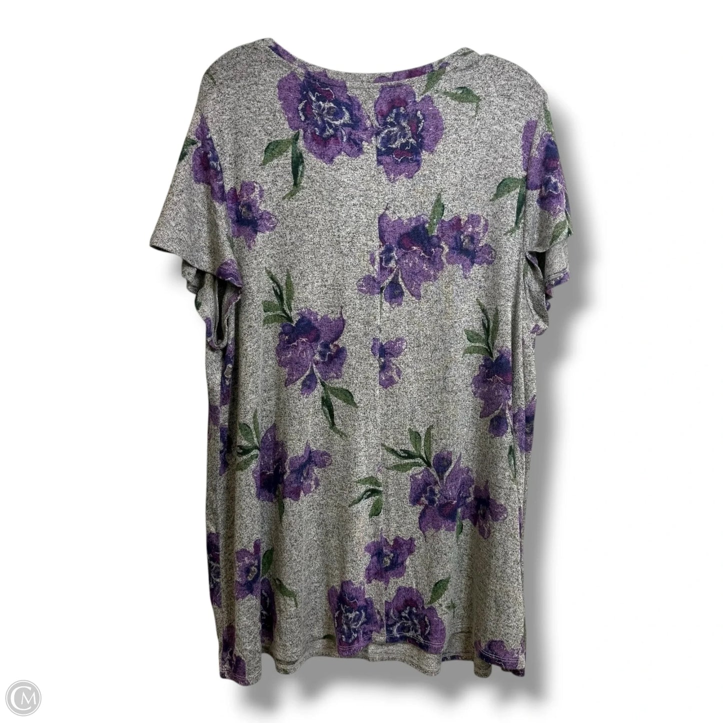 Top Short Sleeve By Lane Bryant In Floral Print, Size: 1x