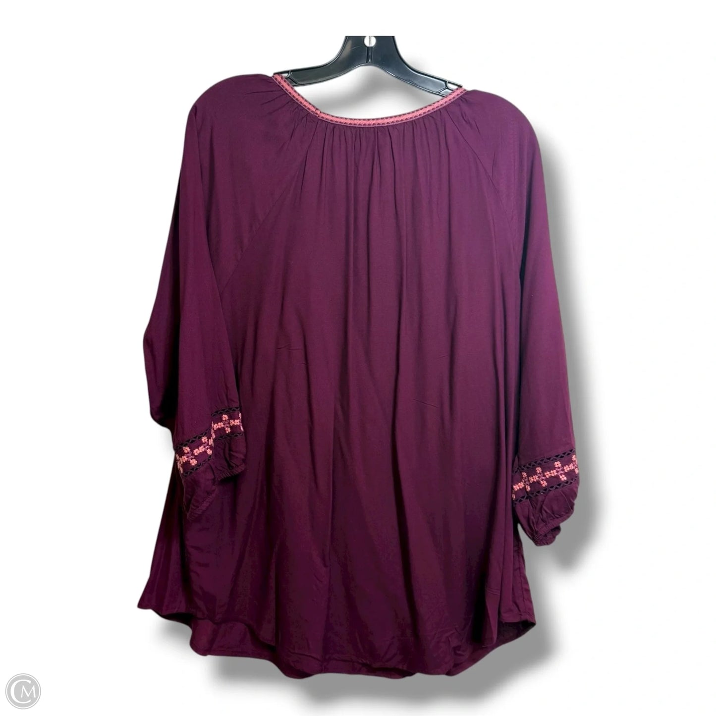 Top 3/4 Sleeve By Sonoma In Maroon, Size: Xl