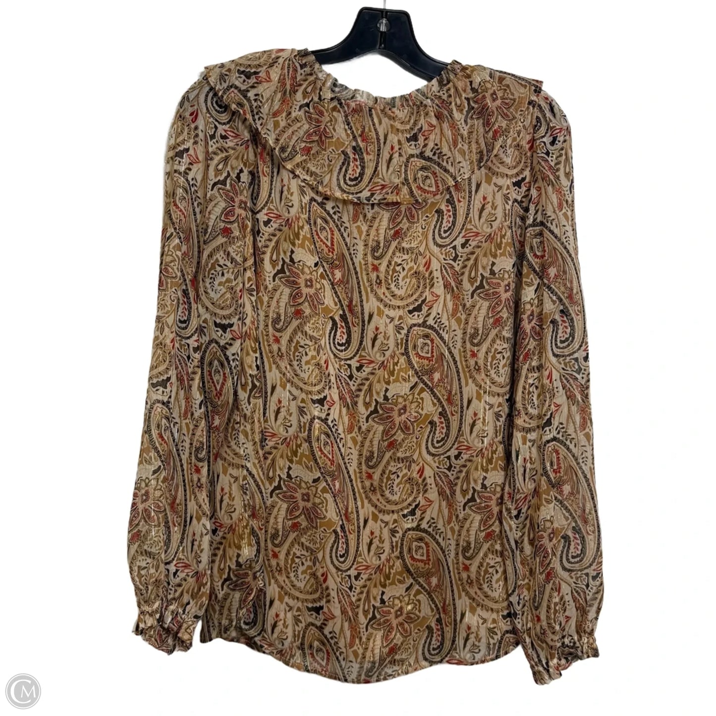 Top Long Sleeve By Loft In Tan, Size: L