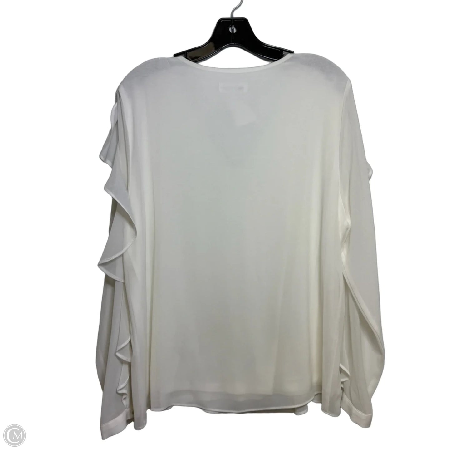 Top Long Sleeve By Calvin Klein In Ivory, Size: L