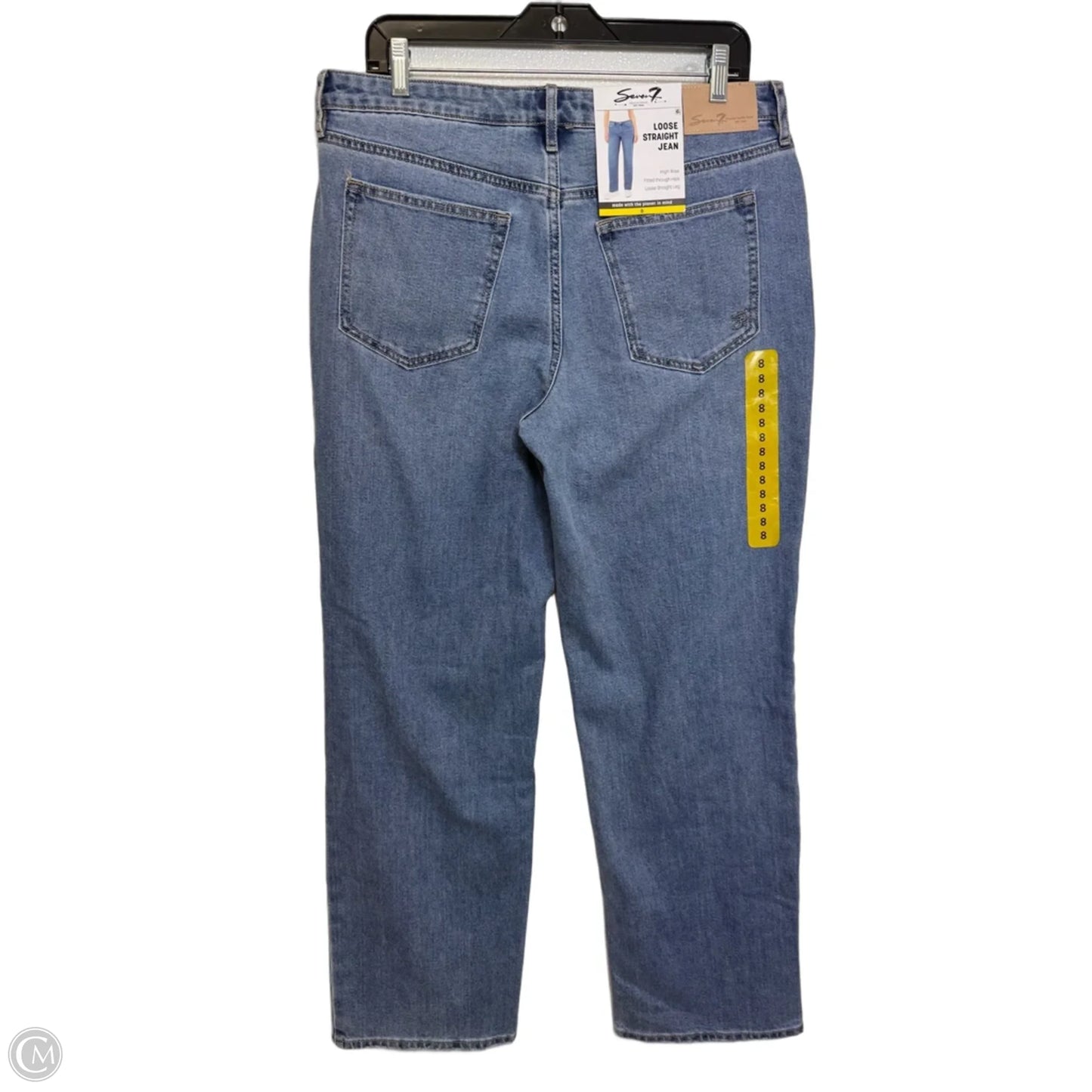 Jeans Straight By Seven 7 In Blue Denim, Size: 8